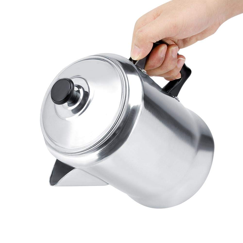 Premium Aluminum Alloy Stovetop Coffee Maker & Tea Kettle with Silicone Cool Grip Lid - Perfect for Camping, Home Brewing, and Outdoor Adventures