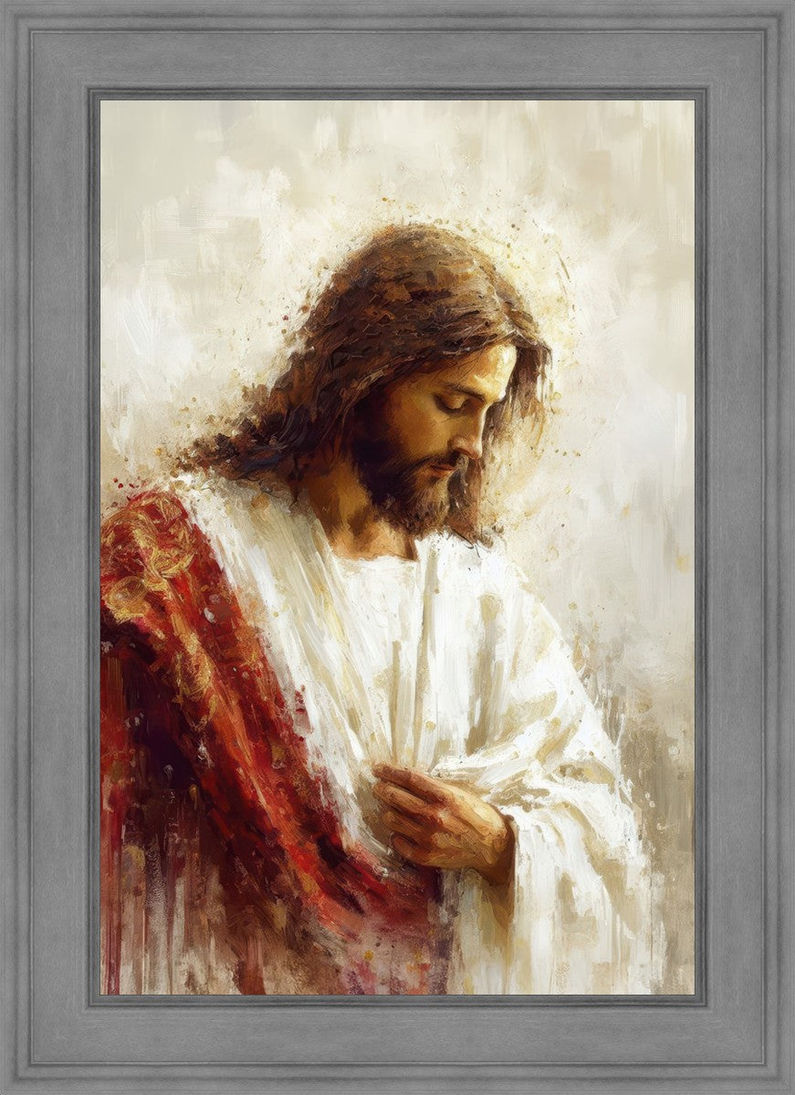 Jesus Christ in Red Robes - Religious Wall Art for Home & Church Decor - Perfect for Prayer Rooms, Sunday Schools & Christian Gifts