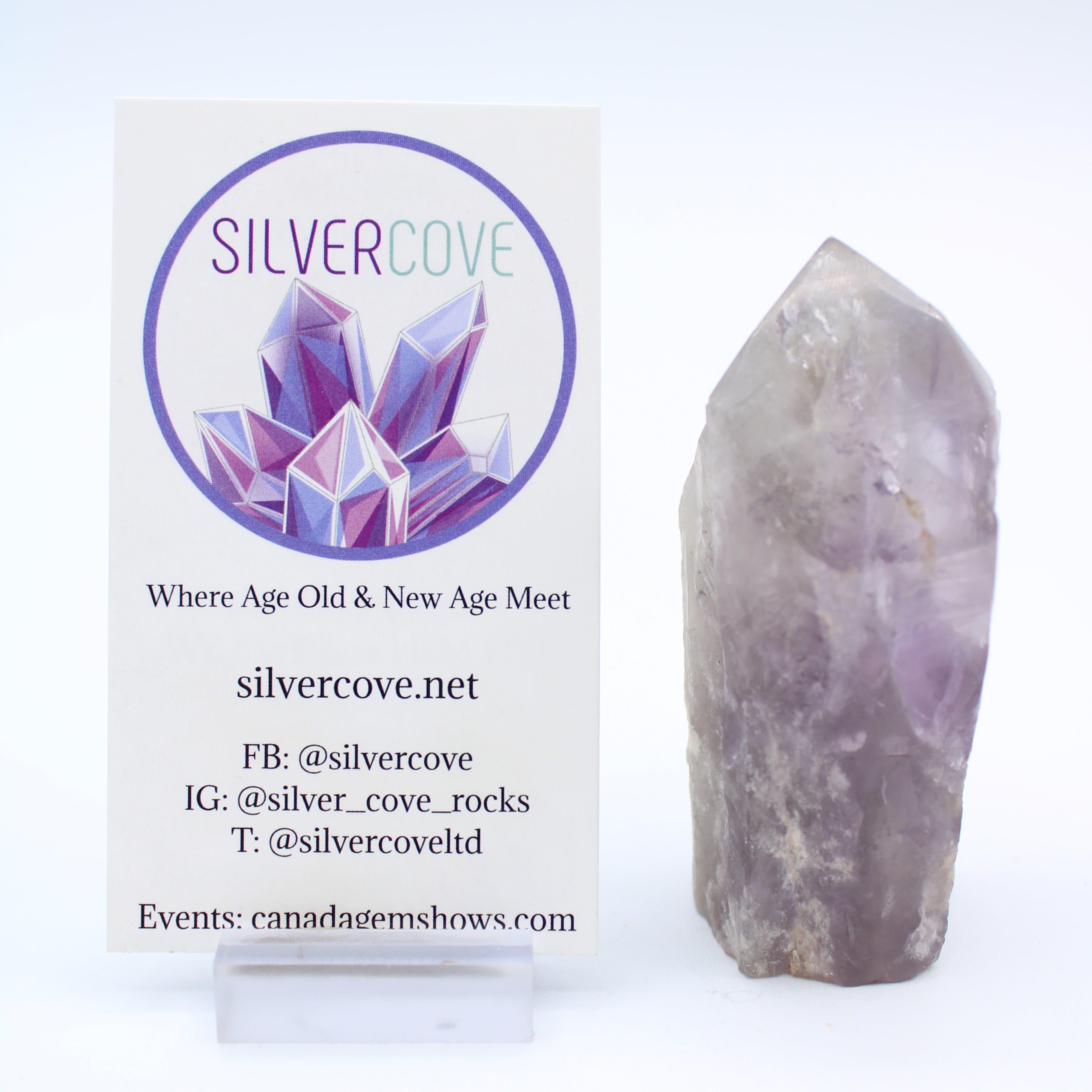 Natural Bahai Amethyst Point Crystal - Rare Collectible from Closed Mine | Healing Stone for Meditation, Home Decor & Spiritual Gifts