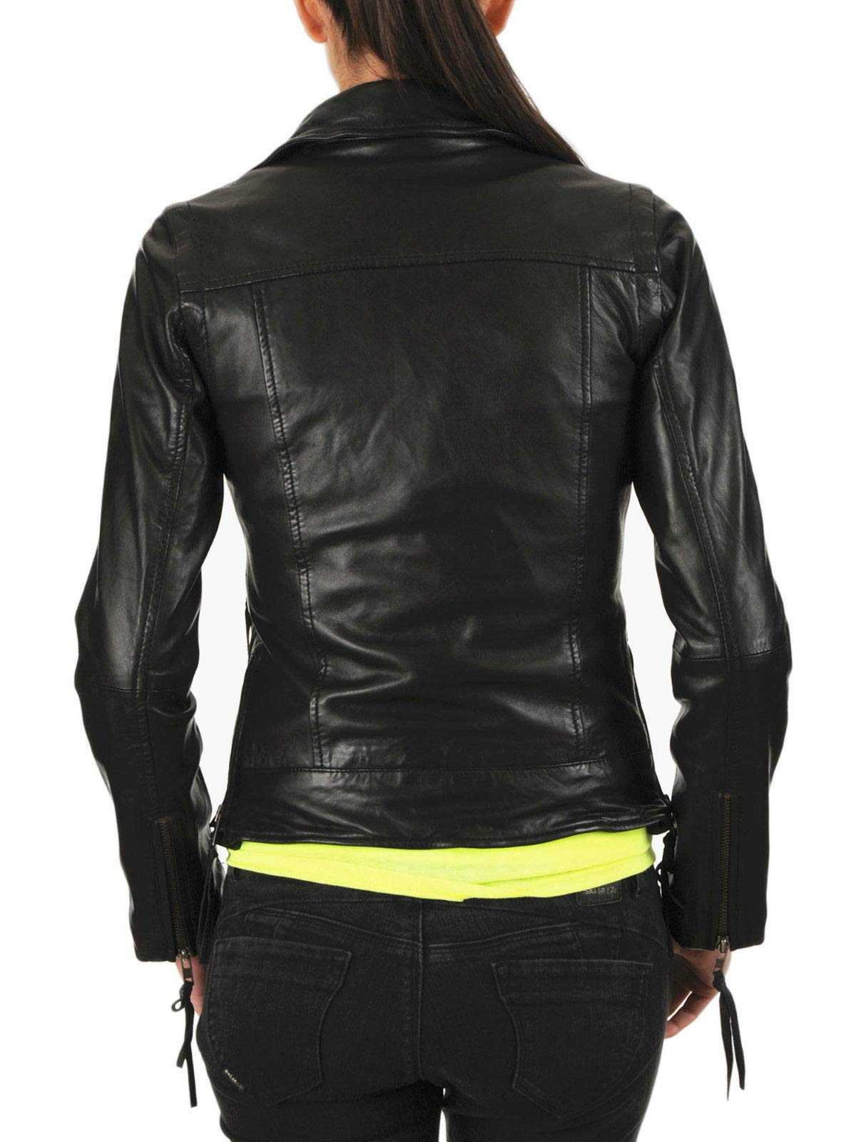 Women's Real Leather Motorcycle Jacket - Stylish Quilted Bomber Biker Jacket for Women, Black Outerwear | Perfect for Riding, Casual Wear & Fashion Outfits
