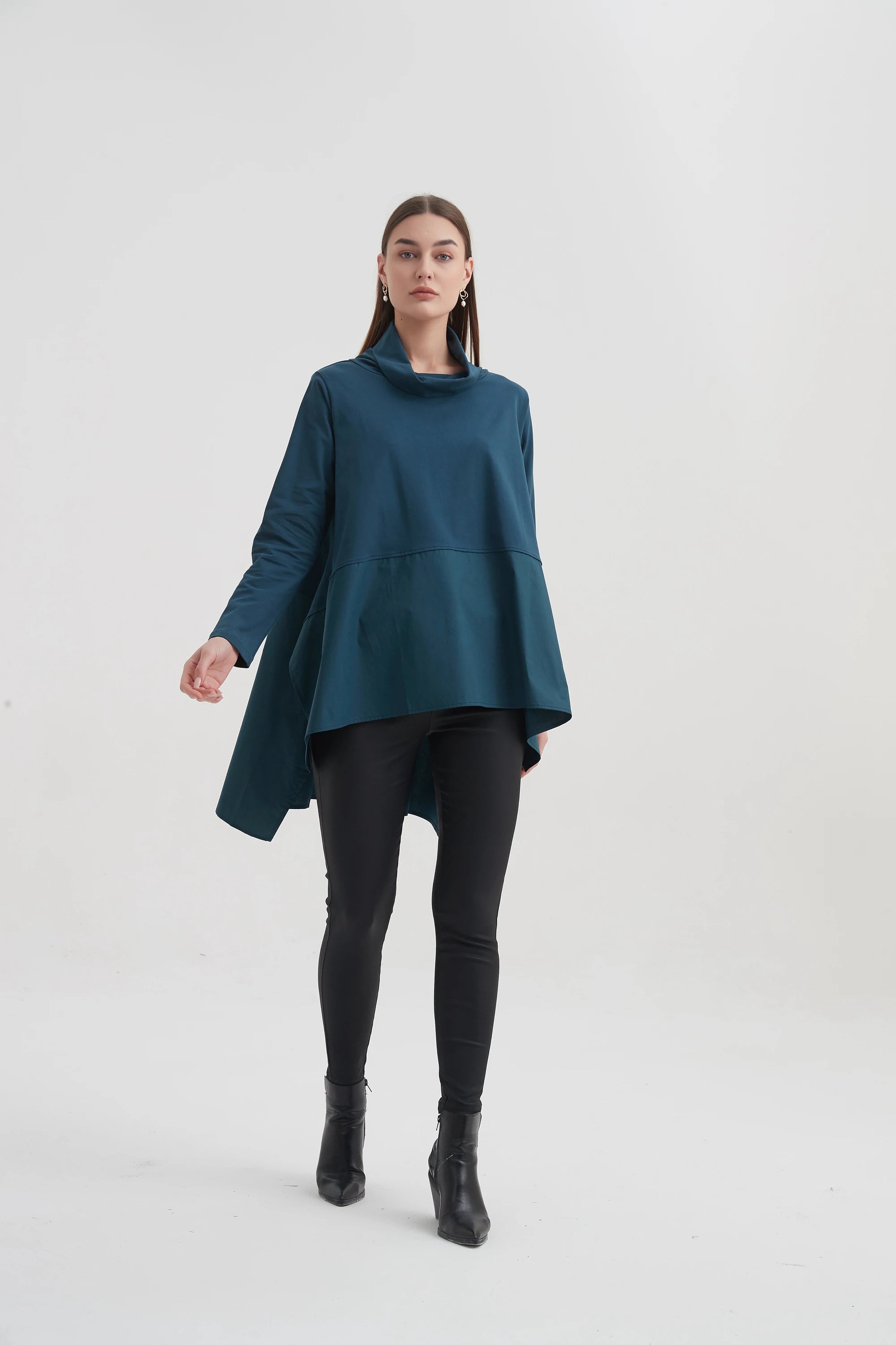 Elegant Cowl Neck Ava Top in Teal - Women's Fashion Blouse for Casual Wear, Office & Date Nights