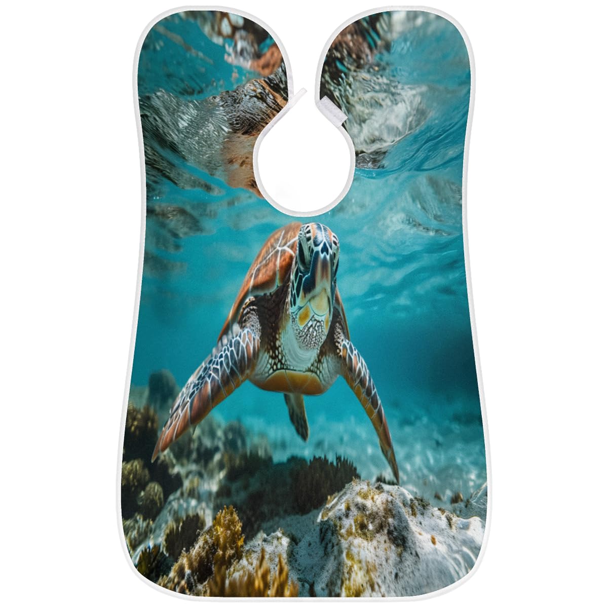 Waterproof Sea Turtle Beard Bib for Men - Non-Slip Shaving Apron with Suction Cups, Hair Catcher Cape for Grooming - Perfect Gift for Husband & Dad (Great for Bathroom Shaving & Beard Trimming)