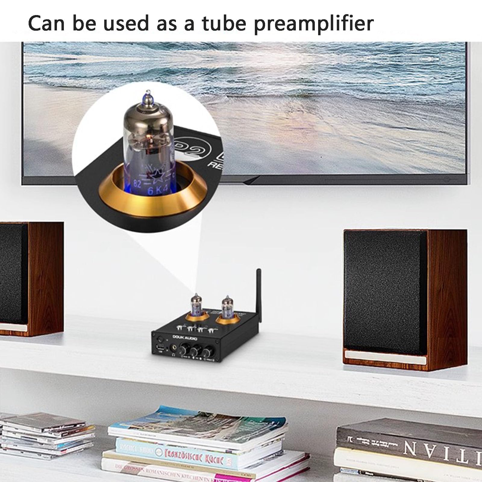 2 Channel Class D Digital Mini Hi-Fi Tube Amplifier with Bluetooth 5.0 & Remote Control - Compact Power Amp for Headphones & Home Audio Systems | Perfect for Living Room, Bedroom & Office Music Listening
