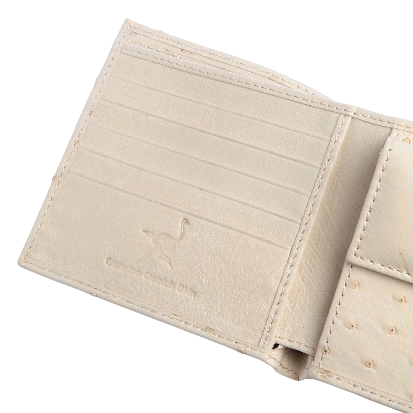 Genuine White Ostrich Skin Leather Wallet for Men - Slim Bifold RFID Blocking Luxury Wallet - Perfect for Business, Travel & Everyday Use