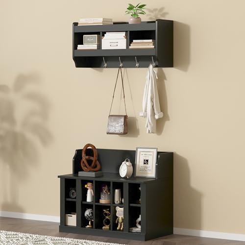 Black/Wall Mounted Coat Rack