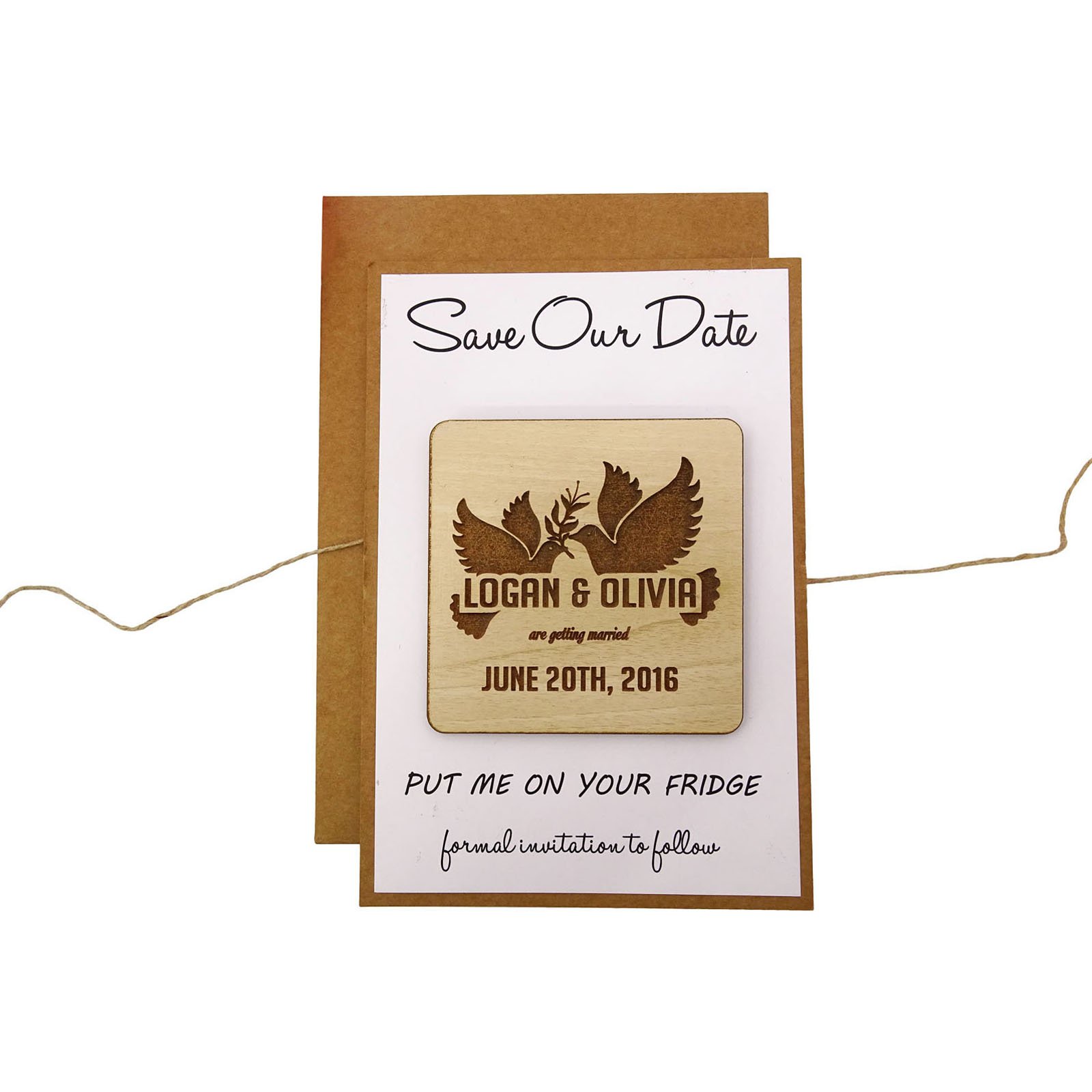 Custom Engraved Rustic Wedding Save The Date Wooden Magnets - Personalized Wedding Invitation Magnet Set of 50 - Perfect for Rustic Weddings, Bridal Showers & Anniversary Gifts