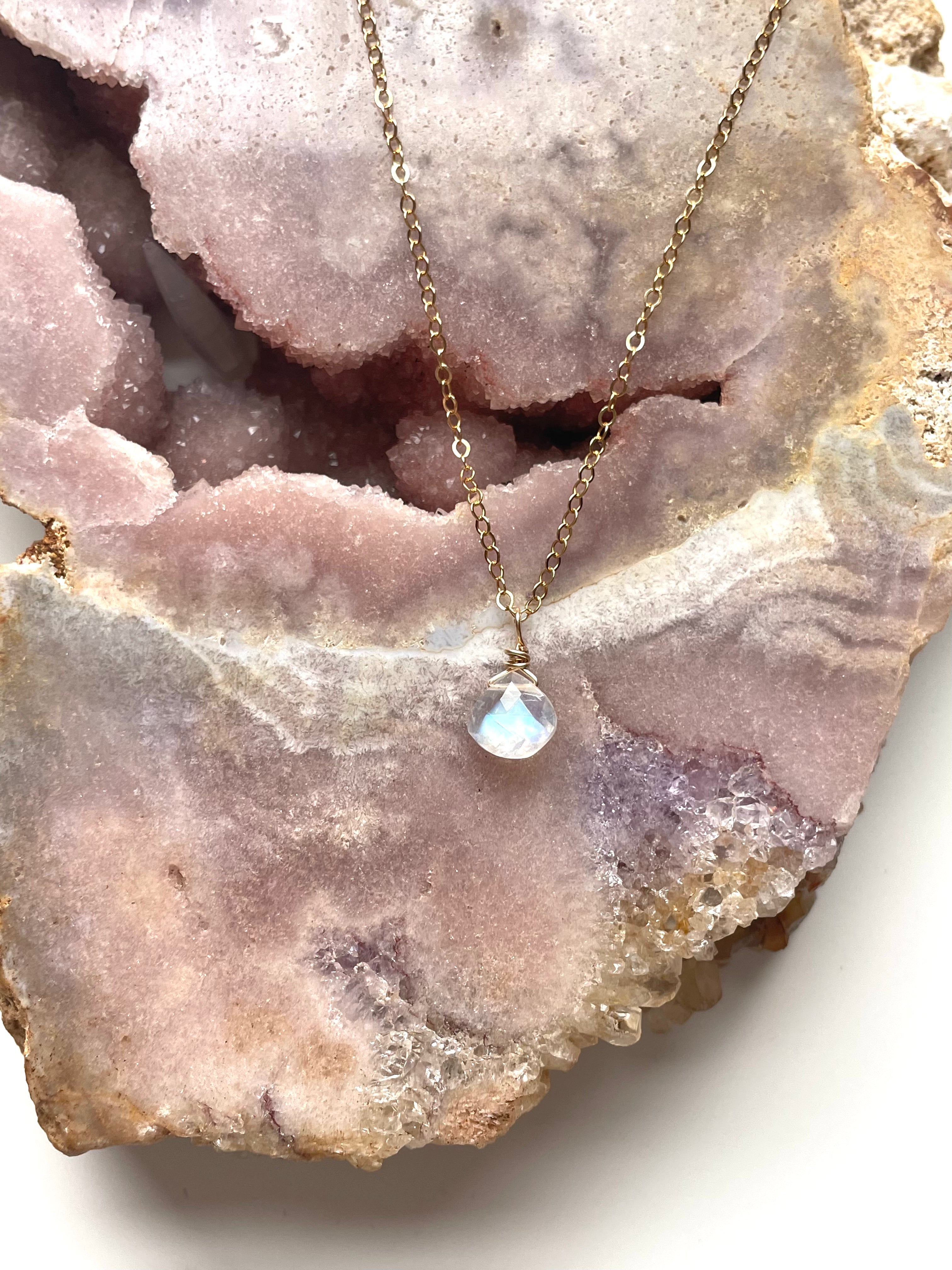 Rainbow Moonstone Pendant Necklace - Dainty Silver Jewelry for Women | Perfect for Everyday Wear, Gifts & Special Occasions
