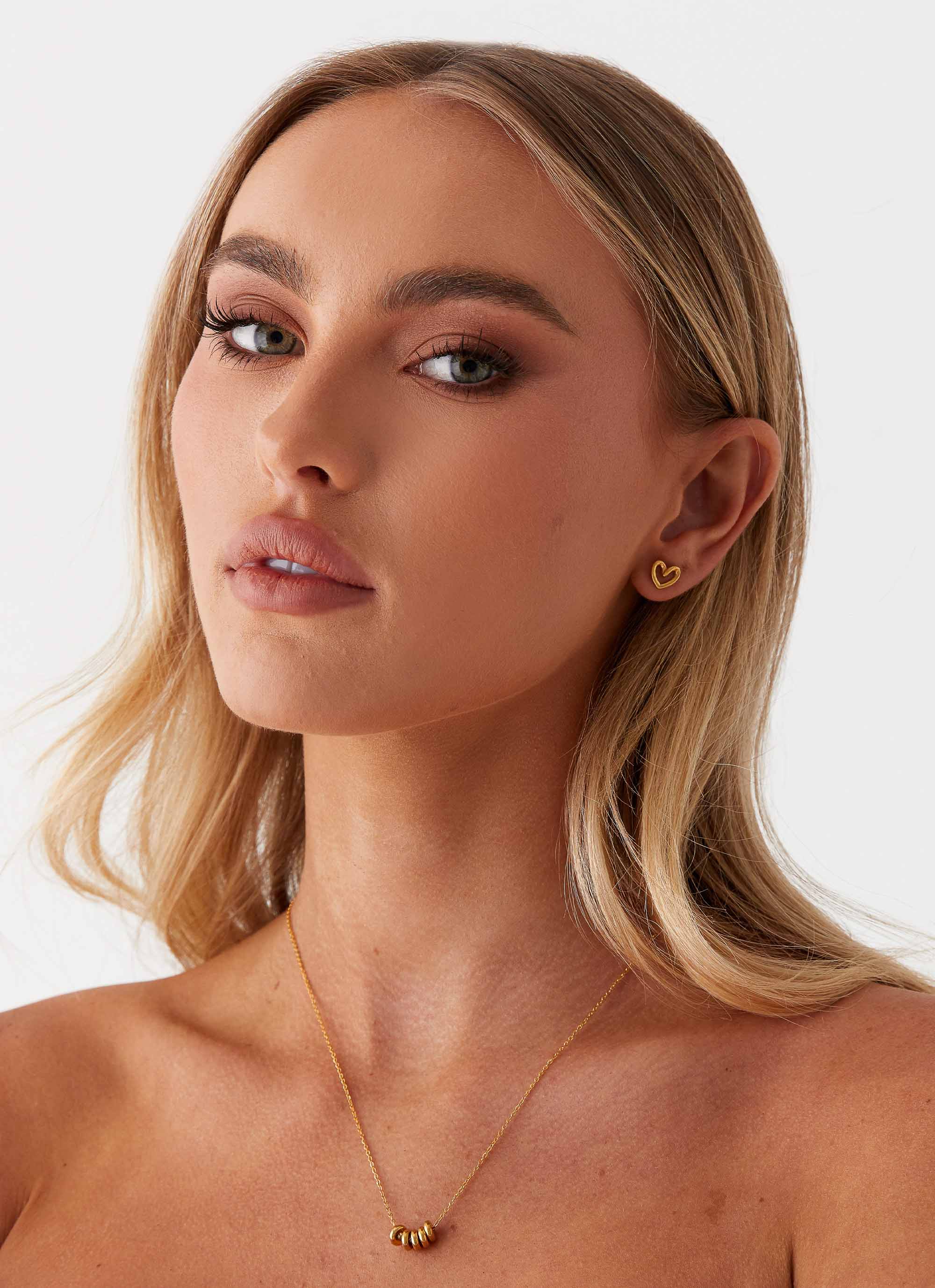 Issie Heart Earrings - 14K Gold Plated Dainty Stud Earrings for Women, Perfect for Valentine's Day Gifts, Anniversary Presents & Everyday Wear