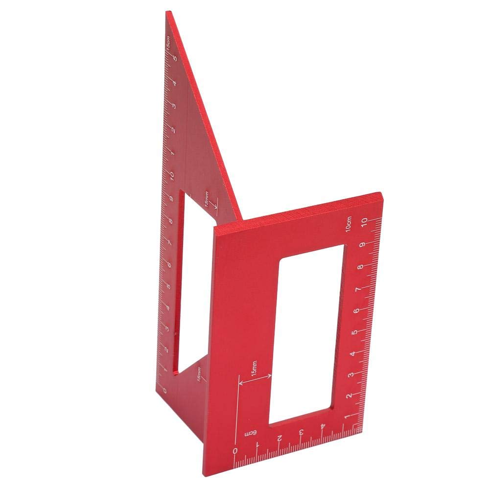45/90 Degree Miter Gauge - Aluminum Alloy Angle Ruler & Marking Tool for Woodworking - Precise Measuring for DIY Projects, Carpentry & Furniture Making (Red)