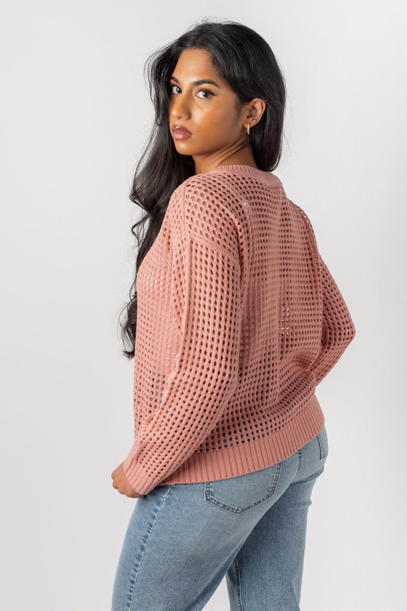 Breezy Style Crewneck Crochet Sweater for Women - Soft Handmade Knit Pullover Top for Spring & Summer | Perfect for Beach, Vacation, and Casual Outings