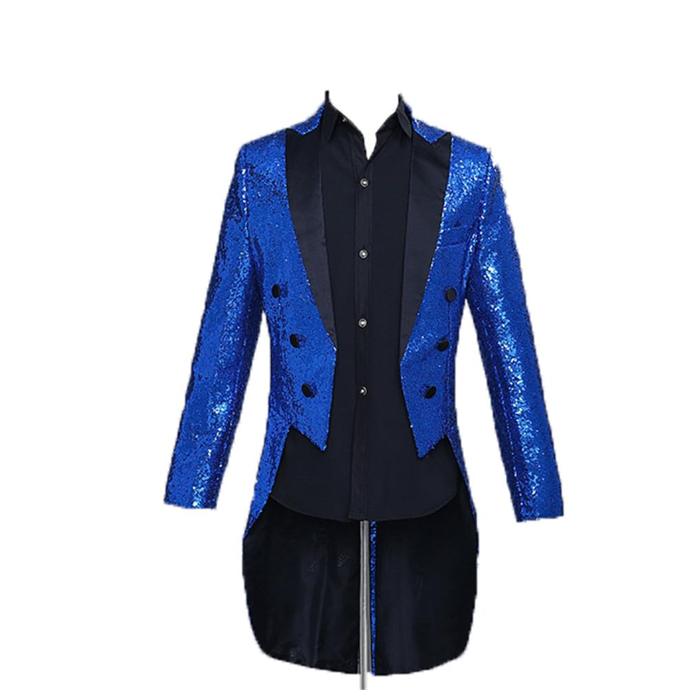 Youllyuu Men's Sequin Tuxedo Jacket - Nightclub DJ Performance Costume for Singers & Stage Shows | Perfect for Parties, Concerts & Special Events