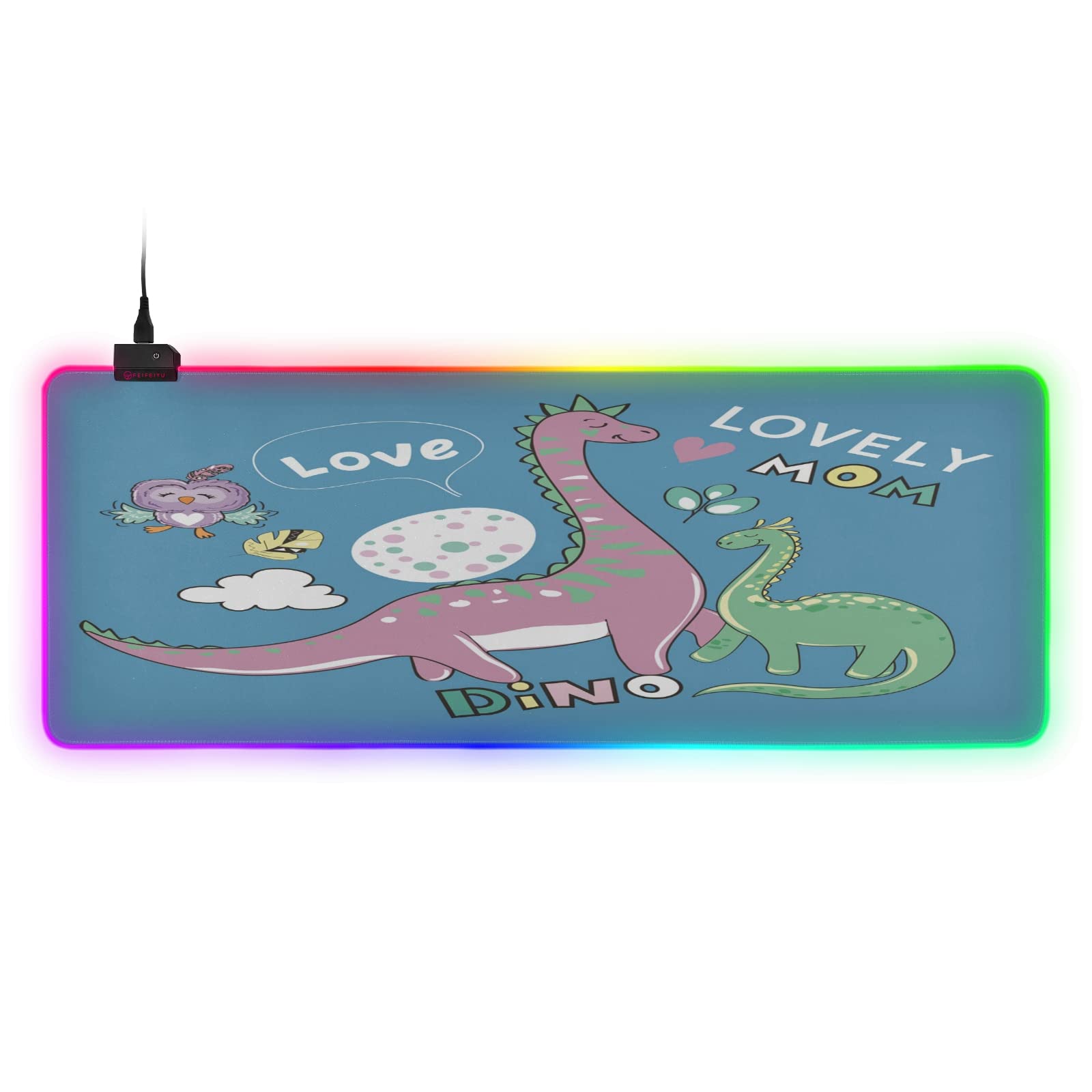 ALAZA Gaming Mouse Pad - Cute Dinosaur Design, Anti-Slip Base for PC & Laptop (31.5x11.8 Inch) - Perfect for Gaming & Office Work