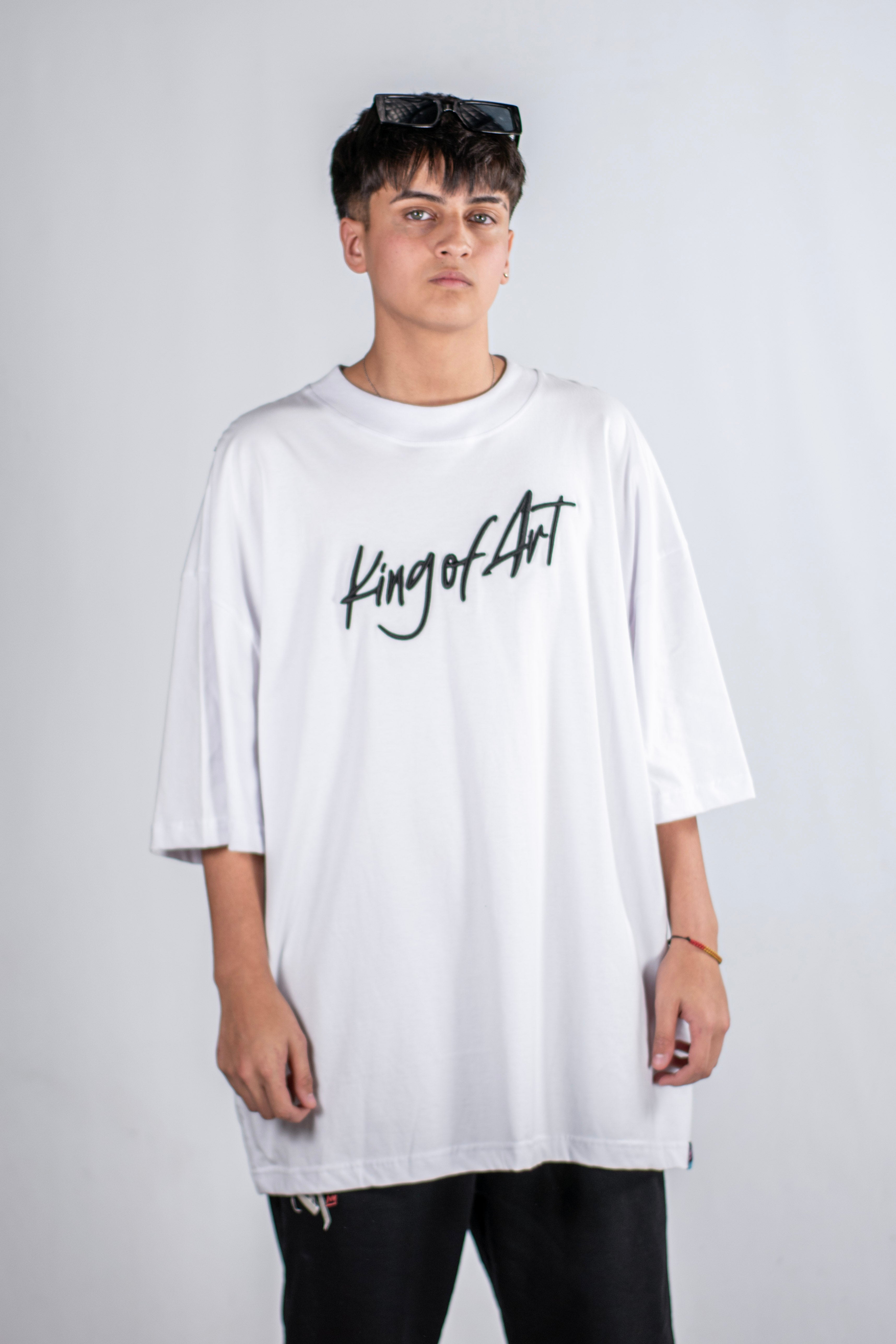 King Of Art Unisex Oversized T-Shirt - Bold Koa Blanco W4 - Trendy Streetwear for Men & Women | Perfect for Casual Wear, Concerts, and Urban Fashion