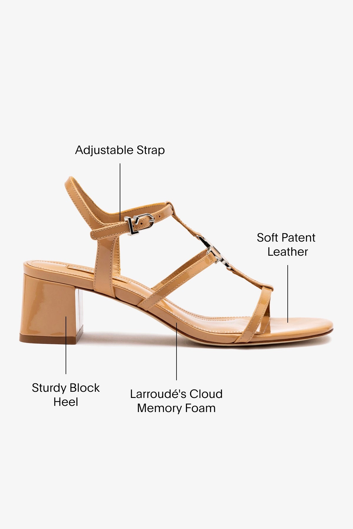 Hana Block In Tan Patent Leather - Stylish Women's Shoes for Work, Office & Casual Wear | Comfortable & Fashionable Footwear for Everyday Use