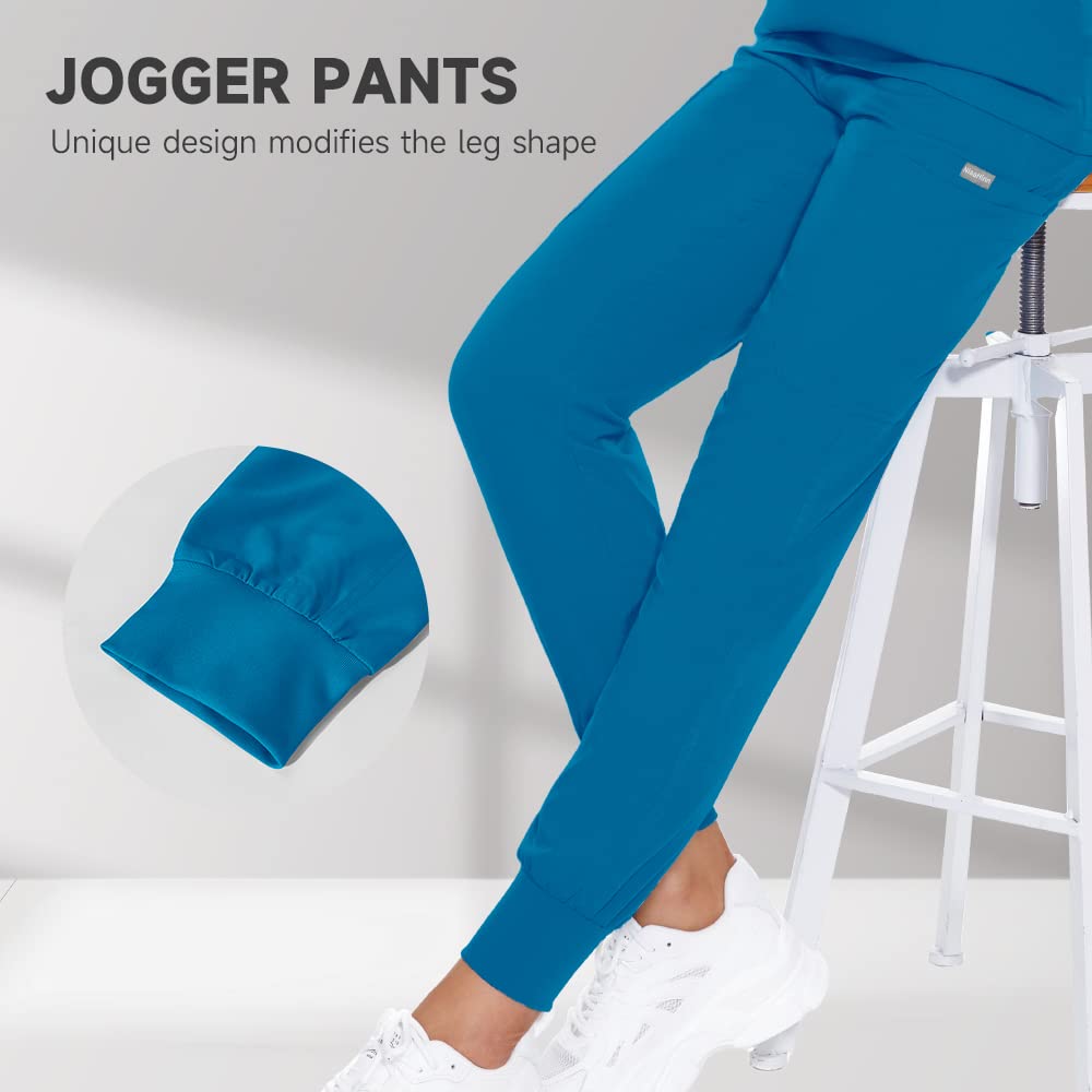Niaahinn Women's Classic Scrub Set - Comfortable Workwear Top & Yoga Jogger Pants for Nurses, Doctors & Healthcare Professionals | Perfect for Hospital Shifts, Medical Work & Yoga Sessions