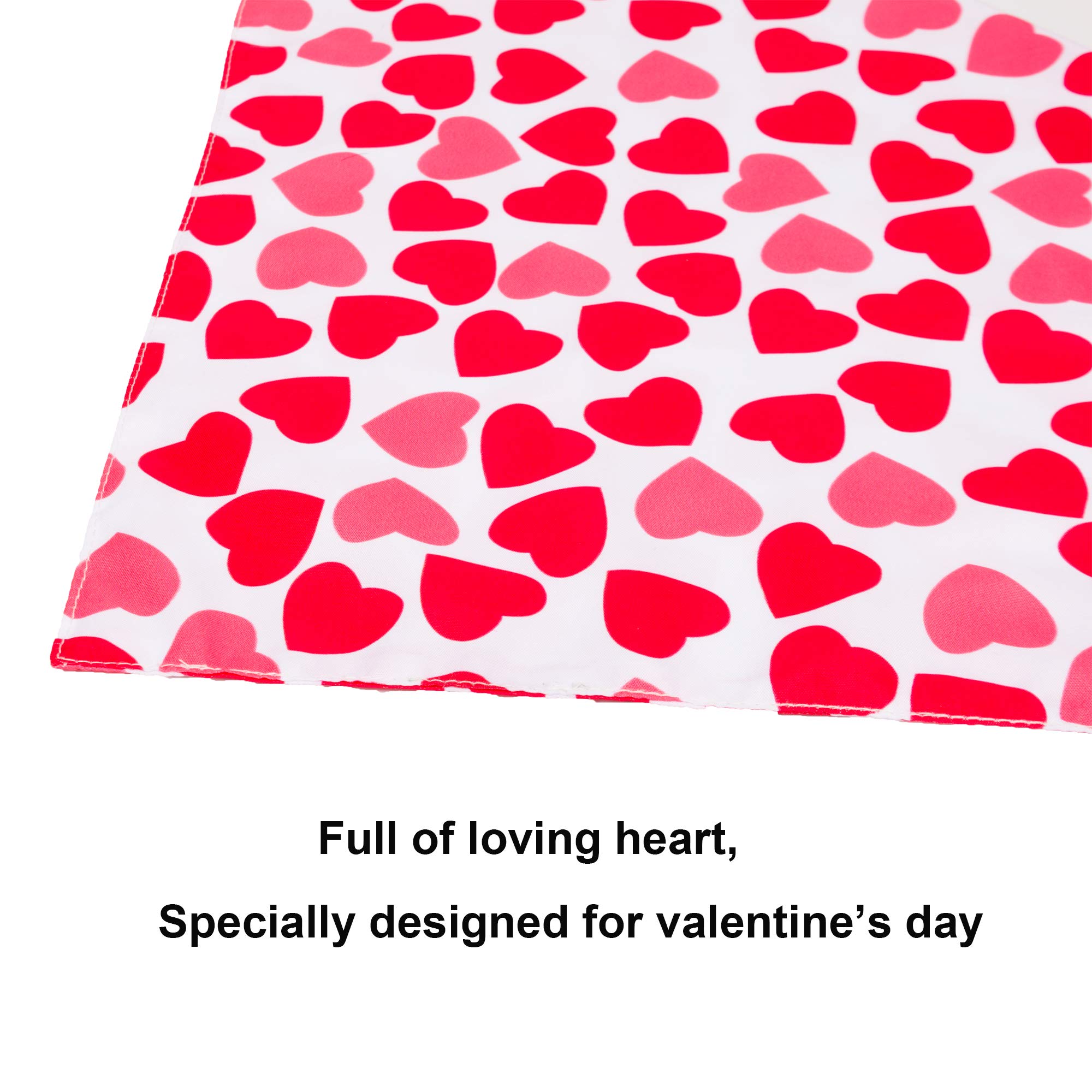 PTDECOR Valentine Dog Bandana - Reversible Triangle Bib Scarf for Medium & Large Dogs - Multi-Size Adjustable Pet Bandana for Valentine's Day, Christmas & Special Occasions - Perfect for Photo Shoots, Parties & Daily Wear