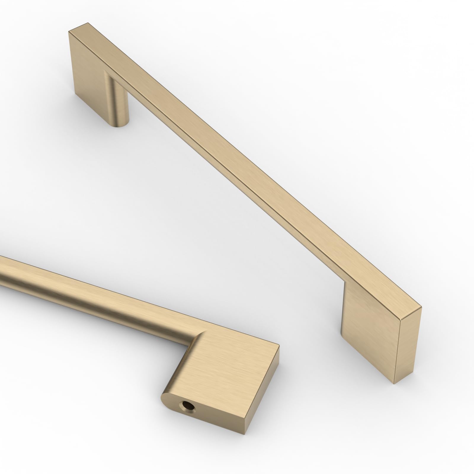 10 Pack 5 Inch (128mm) Brushed Brass Cabinet Handles - Modern Kitchen Drawer Pulls for Cupboards, Dressers & Furniture (Set of 10) | Durable Cabinet Hardware for Home Renovation & DIY Projects