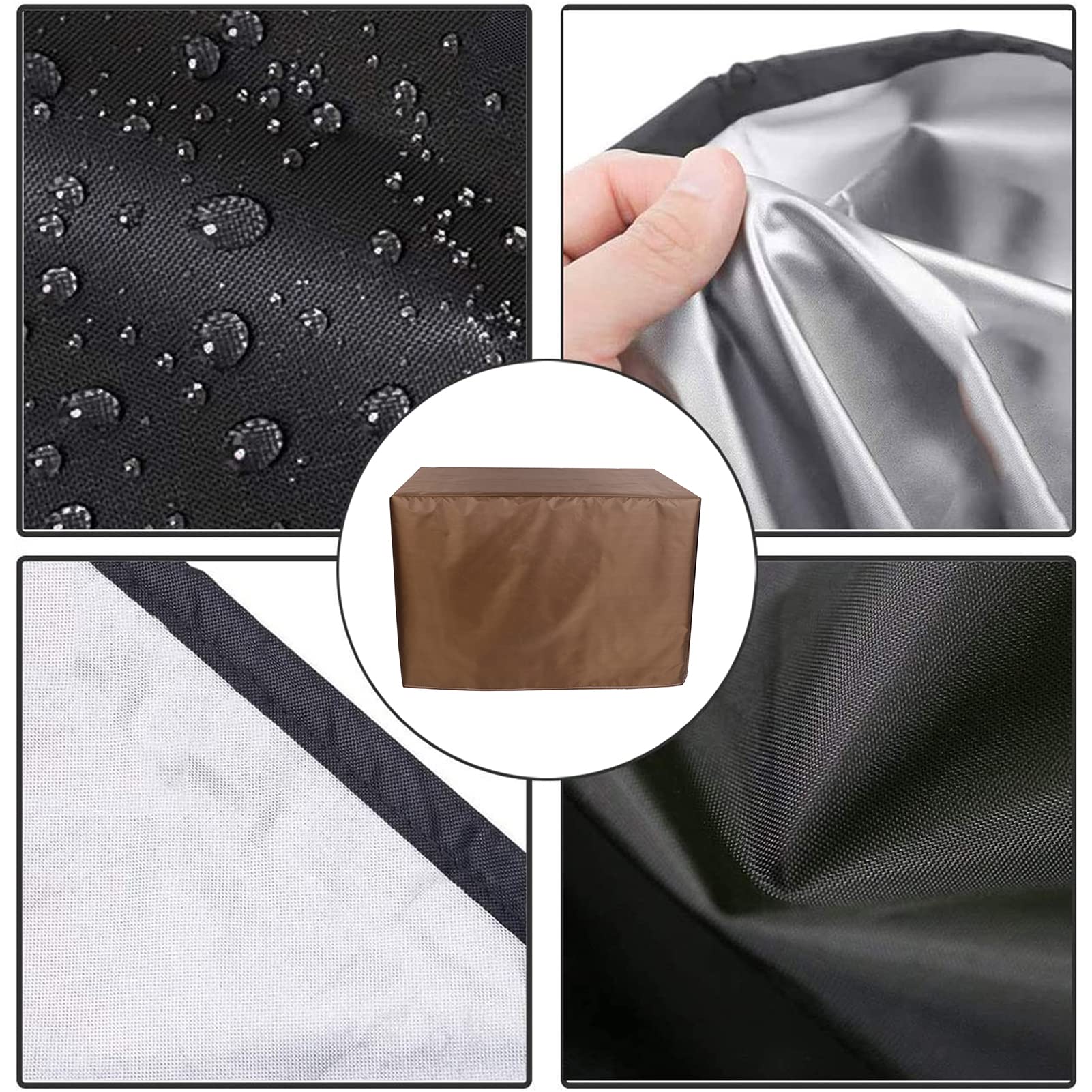 Waterproof Patio Furniture Covers 35×35×30 Inch - Outdoor Table and Chairs Set Protector, Heavy Duty Rectangular Table Cover for Garden, Deck, Backyard - Perfect for Rain, Snow & UV Protection
