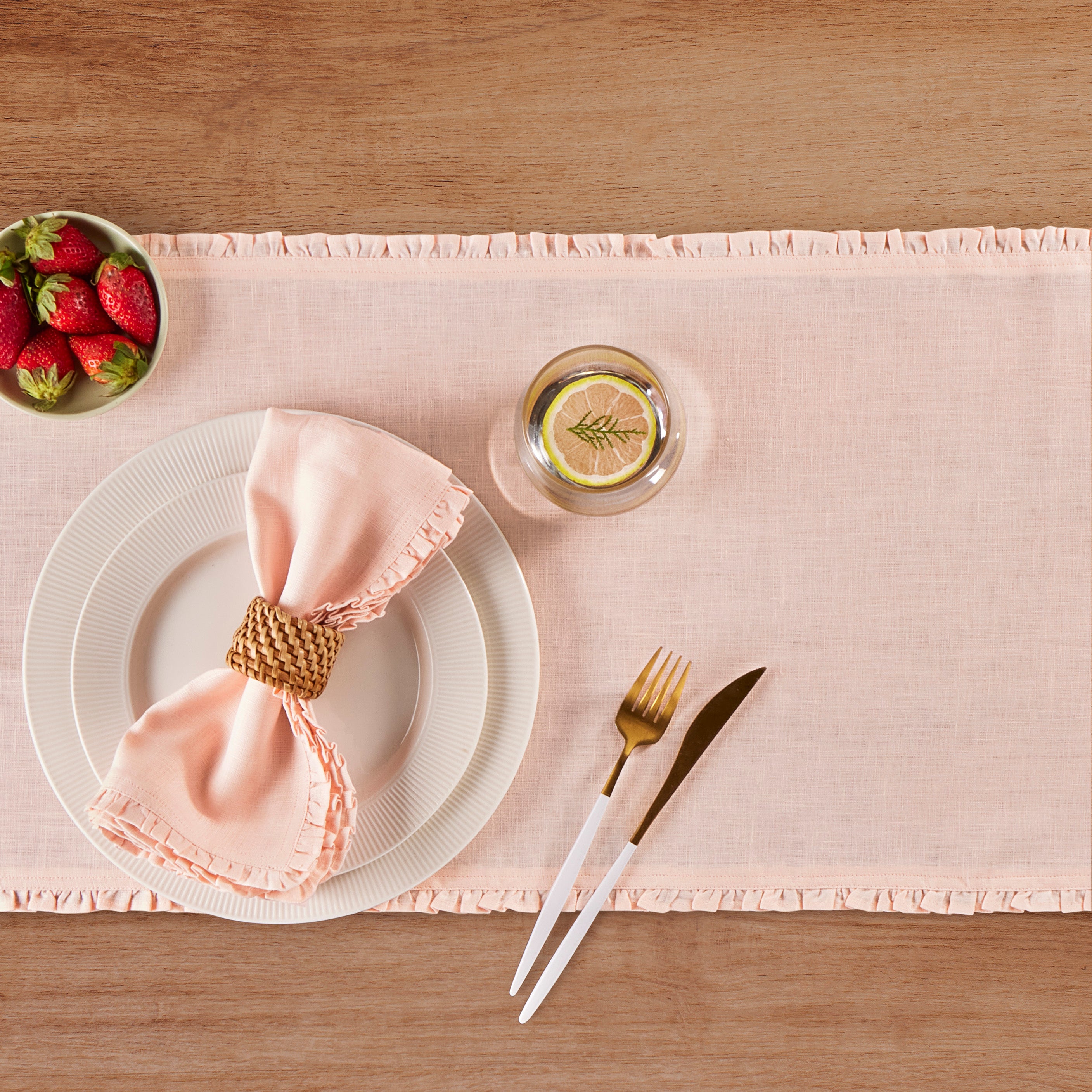 Juliette Ruffled Napkins - Set of 4 Premium Cotton Dinner Napkins for Formal Dining & Special Occasions