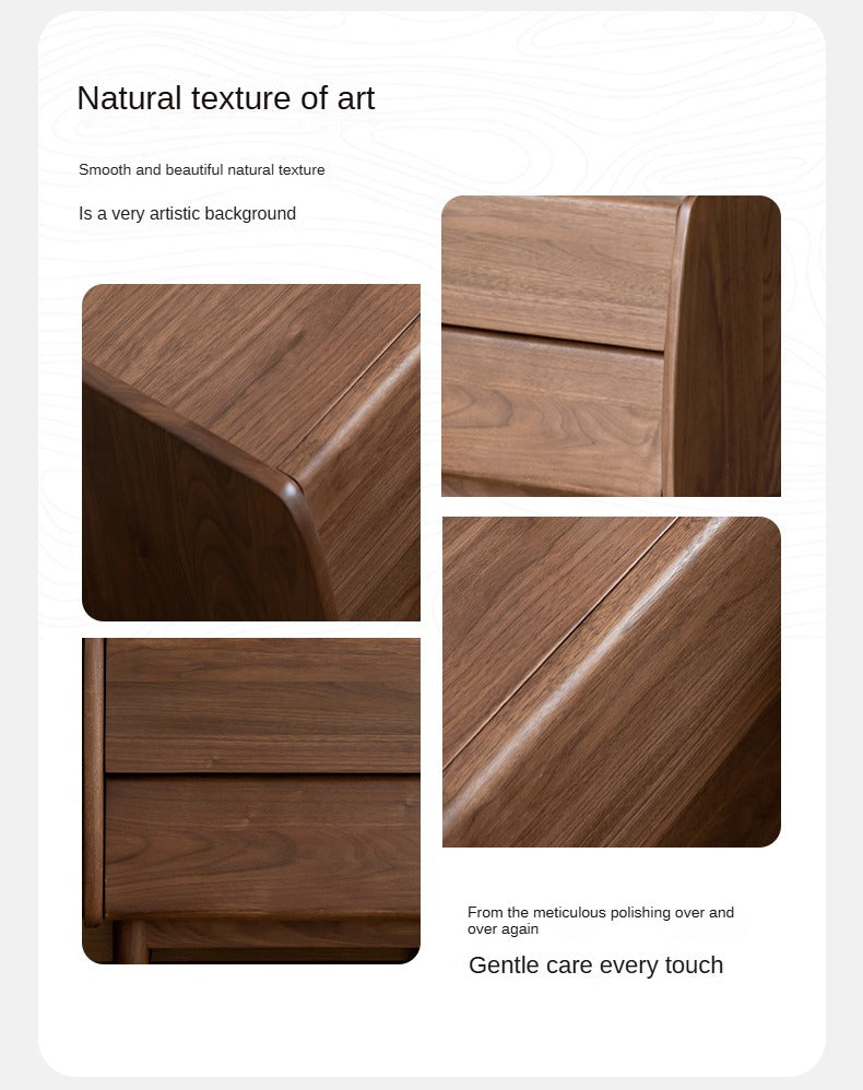 Solid Black Walnut Wood Nightstand - Small Bedside Table with Drawer for Bedroom, Living Room & Office - Natural Wood Furniture for Home Decor