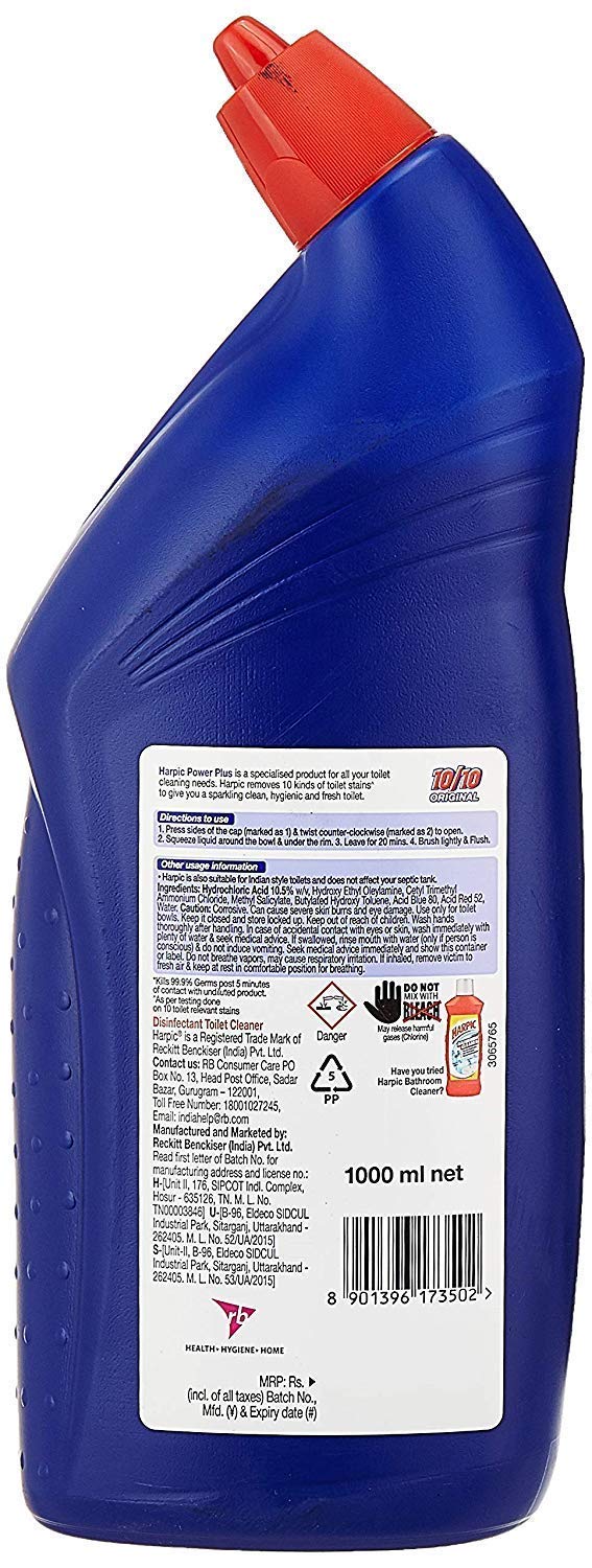 Harpic Lemon Bathroom Cleaner Liquid - 500ml & Toilet Cleaner (200ml) - Powerful Stain Removal for Toilets, Sinks & Tiles - Fresh Lemon Scent for Sparkling Clean Bathrooms