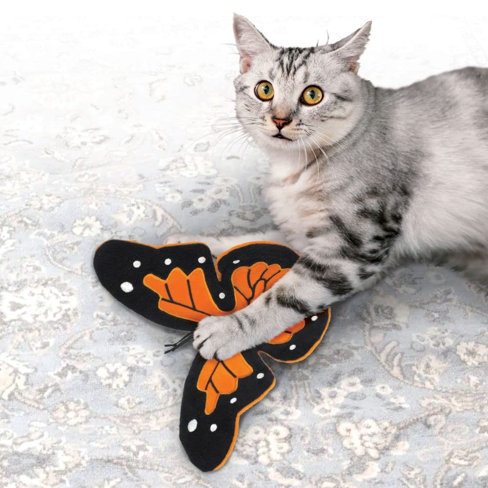 KONG Catnip Crackles Flutterz Butterfly Toy for Cats - Interactive Cat Toy with Catnip for Play & Exercise - Perfect for Indoor Cats & Kittens