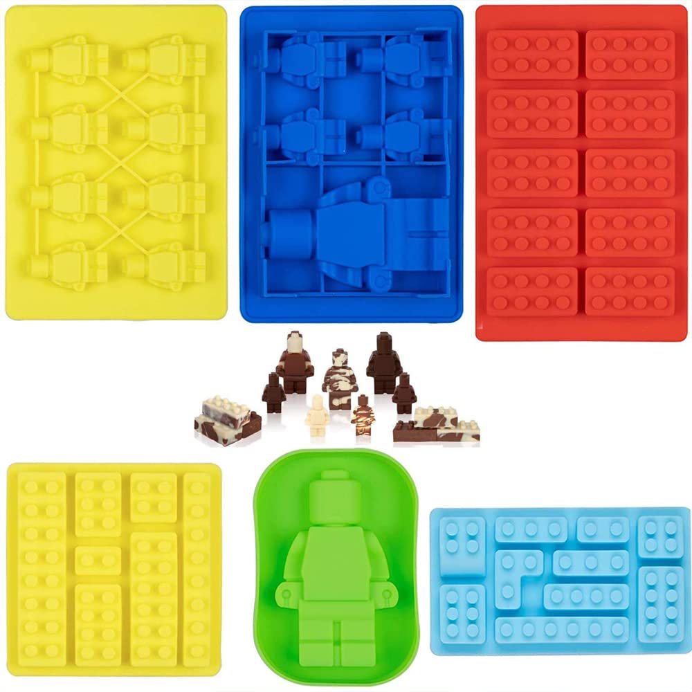 INKU Chocolate Brick Candy Silicone Mold - 6 Cavity Silicone Candy Molds for DIY Chocolate, Candy Making, Baking & Dessert Decorations - Perfect for Holidays, Parties & Gift Giving