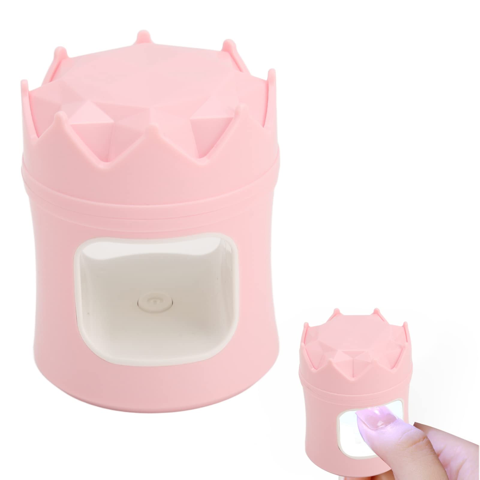 EXCLUZO Mini UV LED Nail Polish Dryer - Quick Cure Light for Gel Nails, Dual Light Source, Portable & Travel-Friendly, Fast Drying - Perfect for Home, Salon, and On-the-Go Manicures (Pink)