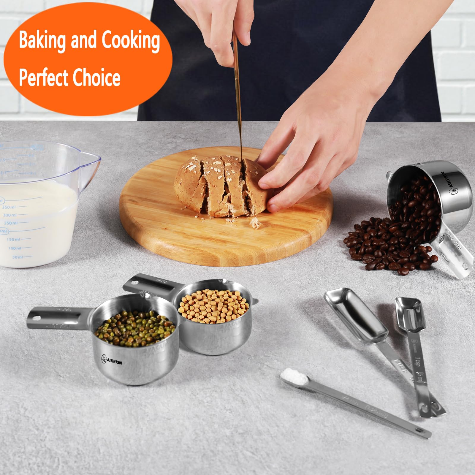 Stainless Steel Measuring Cups and Spoons Set of 20 - Stackable Kitchen Measuring Tools for Dry & Liquid Ingredients | Baking, Cooking & Meal Prep Essentials | Dishwasher Safe & Space Saving Design