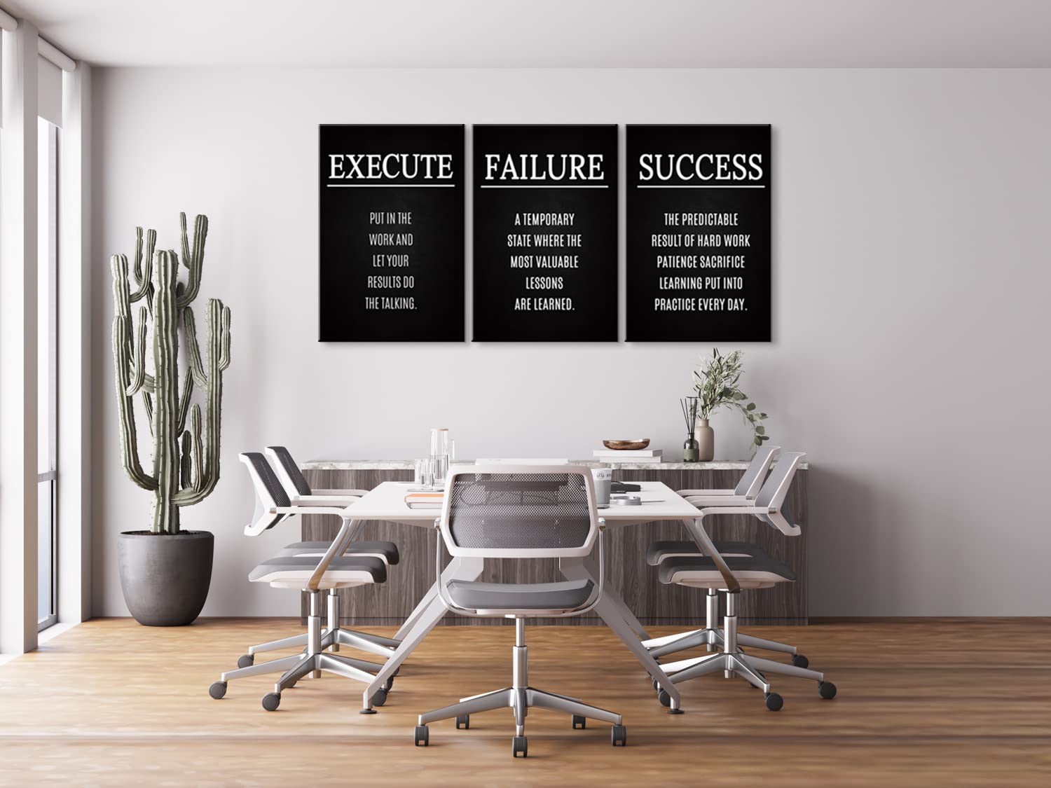 3 Piece Motivational Wall Art Set - Inspirational Quote Posters for Office & Home Decor (24x36 Inch) - Perfect for Workspace, Living Room & Gym Motivation
