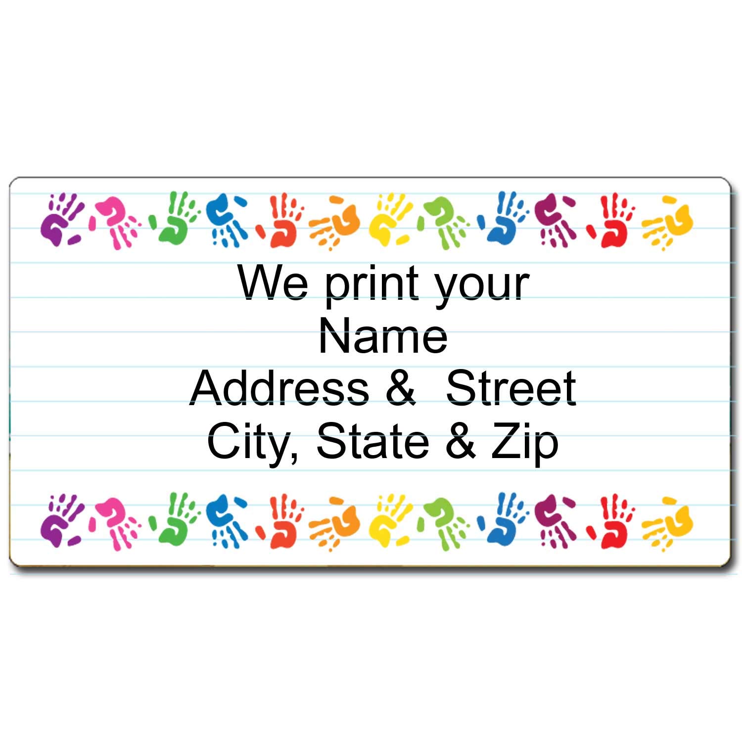Custom Teacher Return Address Labels - Personalized Name Stickers for Teachers (Hands Design) - Perfect for Classroom Gifts, Thank You Cards & Mail Organization