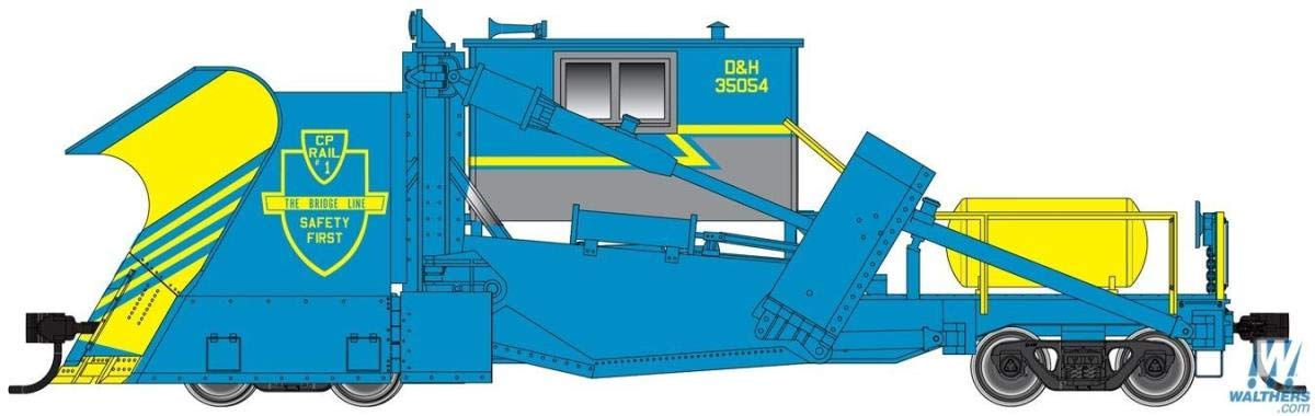 Walthers Proto HO Scale Jordan Spreader Delaware Hudson D&H Blue Yellow Model Train #35054 - Perfect for Railroad Layouts and Collectors
