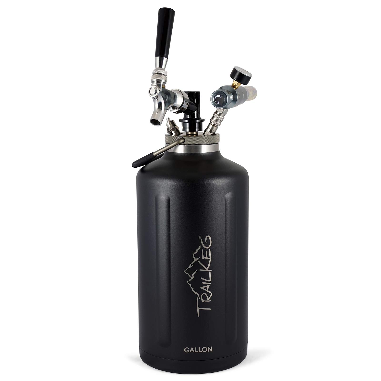 1 Gallon Stainless Steel Vacuum Insulated Beer Growler - Keeps Drinks Cold for 48 Hours - Double Wall Carbonated Beverage Dispenser for Craft Beer, Soda, Cocktails & Kombucha - Perfect for Camping, Parties & Home Brewing
