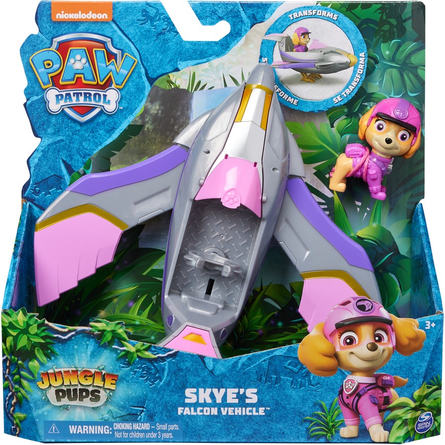PAW PATROL Jungle Pups Skye's Falcon Vehicle Toy - Adventure Playset for Kids, Boys & Girls - Perfect for Pretend Play & Action Figure Adventures