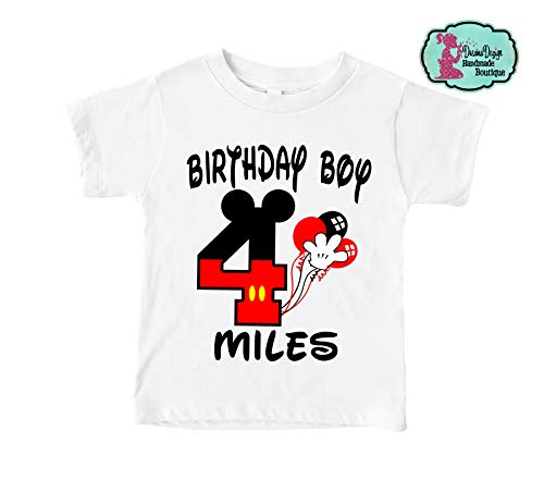 Mr. Mouse Boys Birthday Shirt - Personalized Themed Party T-Shirt for Photo Shoots & Celebrations - Perfect Birthday Gift for Boys - Great for Disney-Themed Parties, First Birthdays & Special Occasions