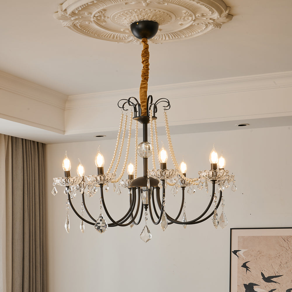 Regalia Crystal Chandelier - Elegant Modern Ceiling Light Fixture for Dining Room, Living Room & Bedroom | Perfect for Home Decor & Wedding Venues