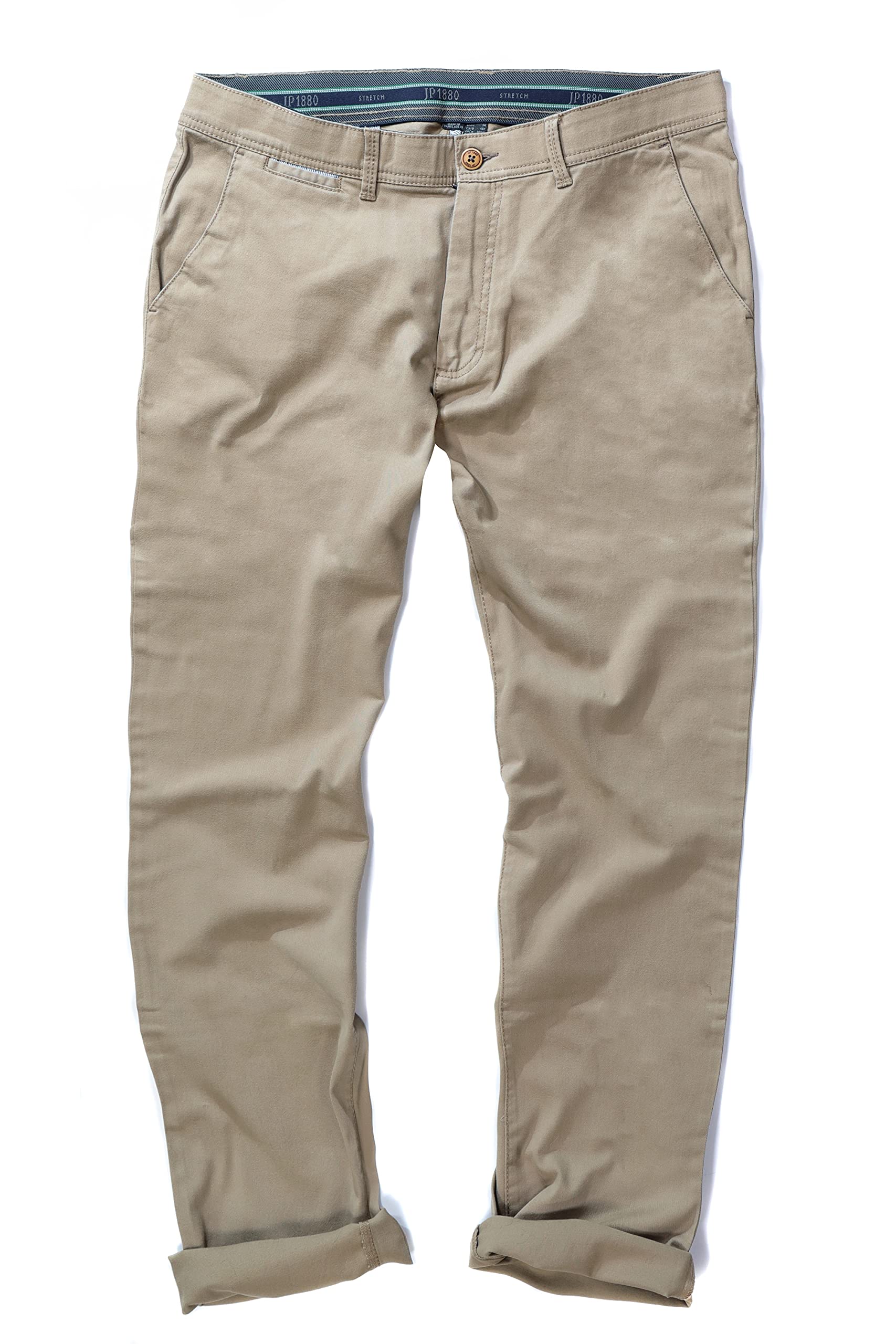 JP 1880 Men's Big & Tall Plus Size Stretch Chino Pants (Size L-8XL, Regular Fit) - Comfortable Office & Casual Wear for Everyday Use