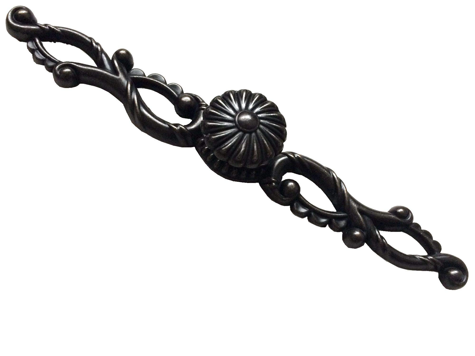 Antique Black Drawer Pulls - Ornate Cabinet Handles for Kitchen & Furniture