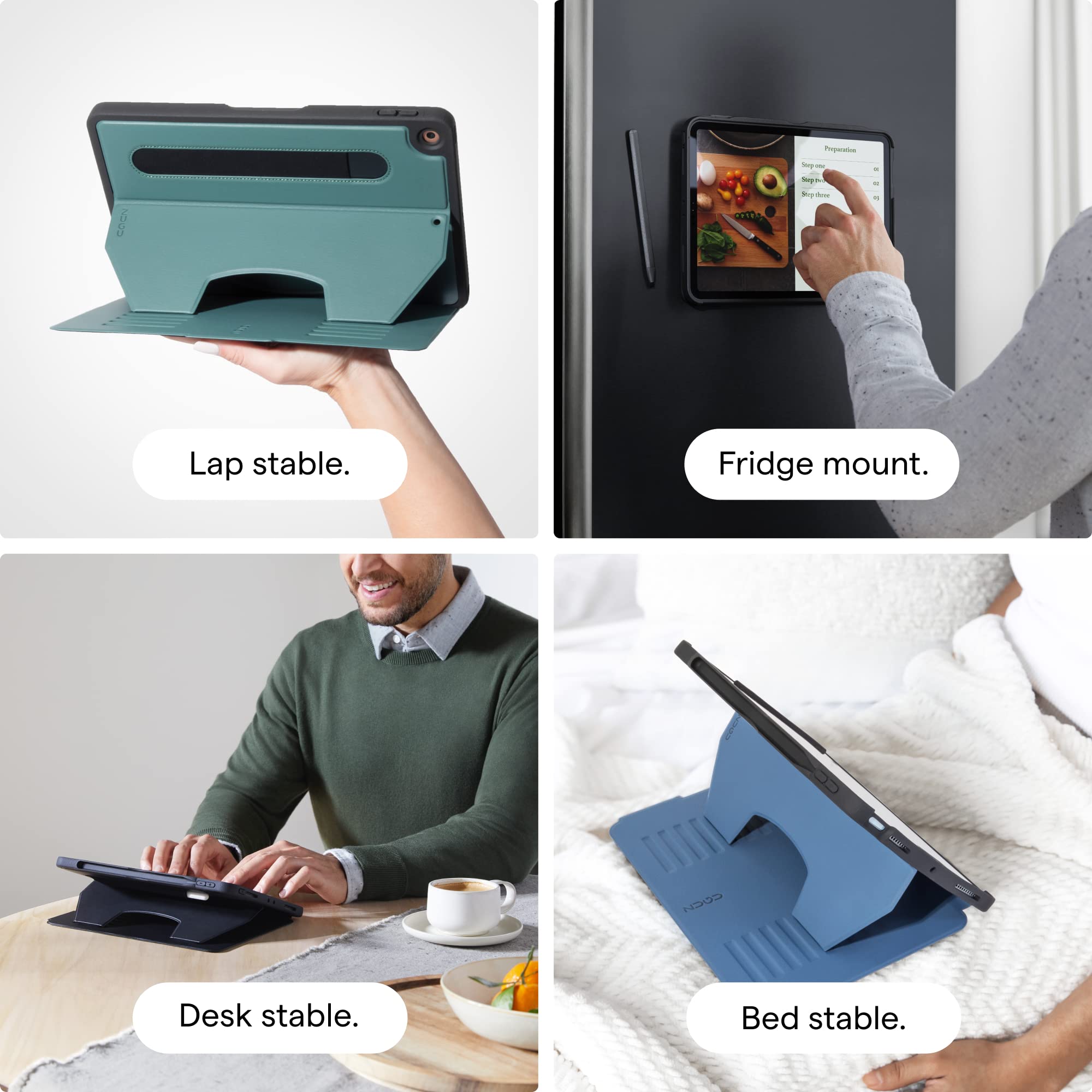 ZUGU iPad Pro 12.9 Case (2021 & 2022 Models 5th/6th Gen) - Ultra Slim Protective Cover with Wireless Apple Pencil Charging - 10-Angle Magnetic Stand & Auto Sleep/Wake - Perfect for Work, Travel & Home Use [Slate Blue]