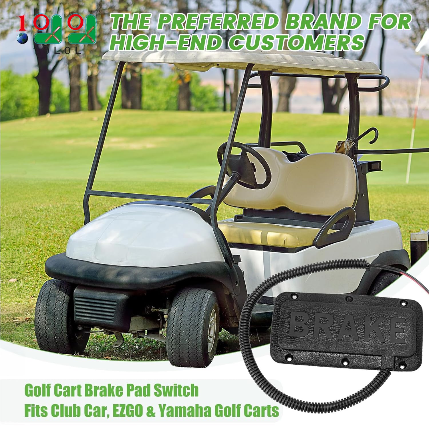 Universal Golf Cart Brake Light Switch & Brake Pad - Compatible with Yamaha, Club Car, EZGO (10L0L) - Perfect for Golf Cart Safety Upgrades & Maintenance