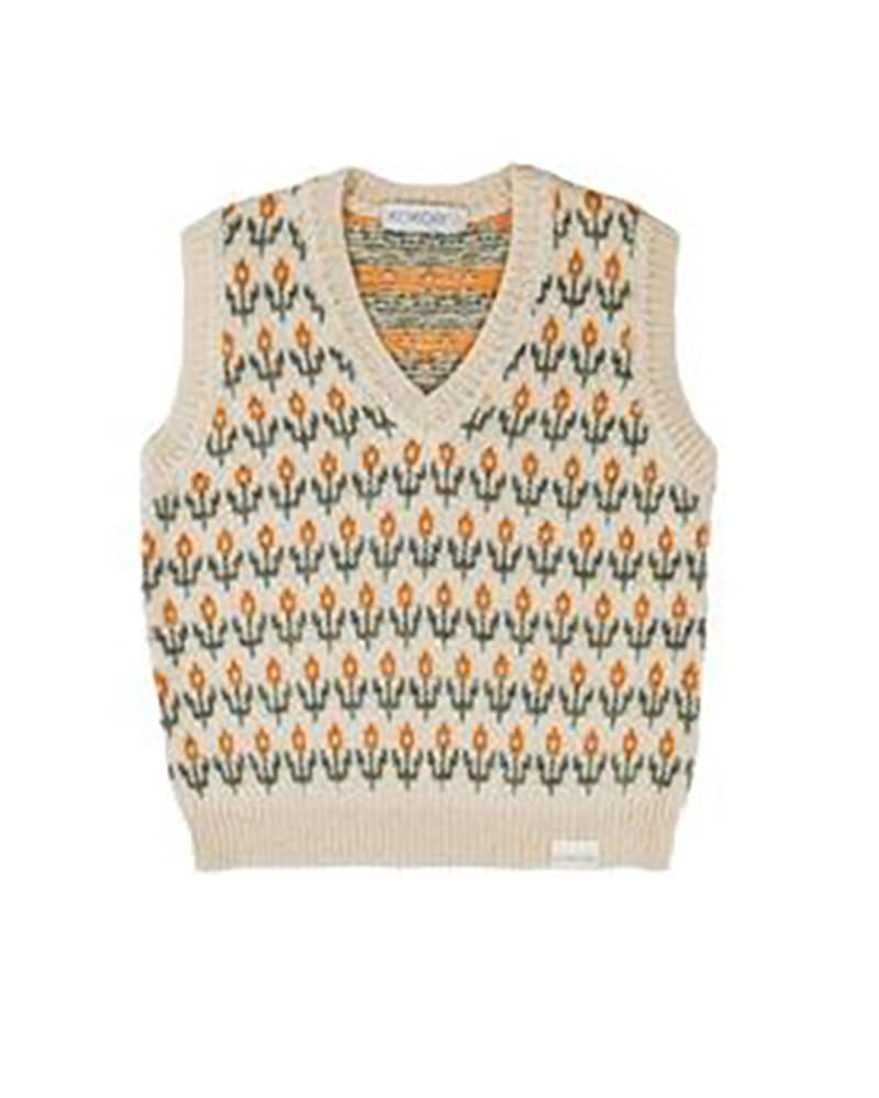 Kokori Girls' Floral Knit Vest for Kids - Stylish Layering Piece for School, Parties & Outdoor Activities