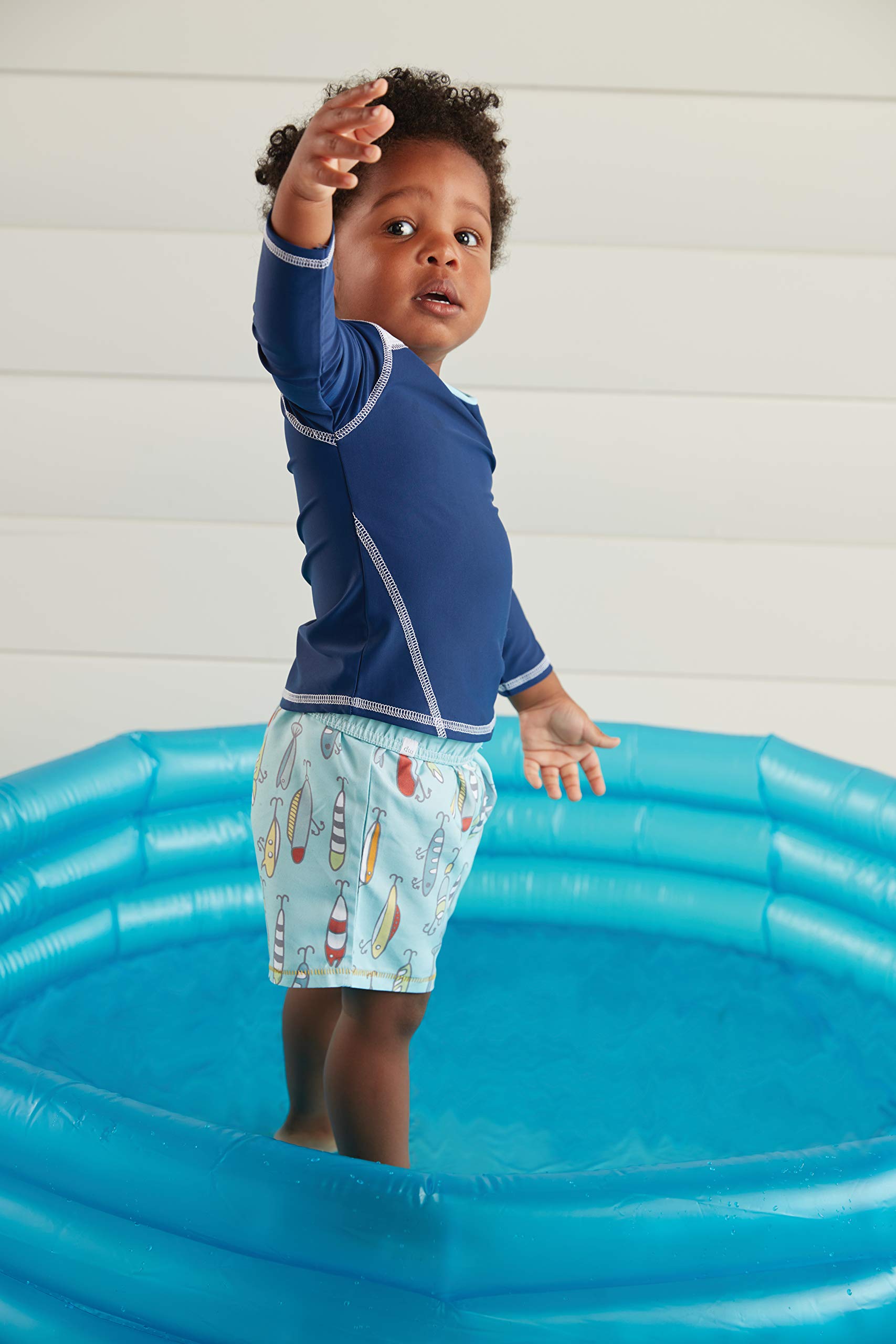 Boys' Fishing Lure Swim Trunks - Quick Dry Swim Shorts with Fun Fish Prints - Perfect for Beach, Pool & Summer Water Activities