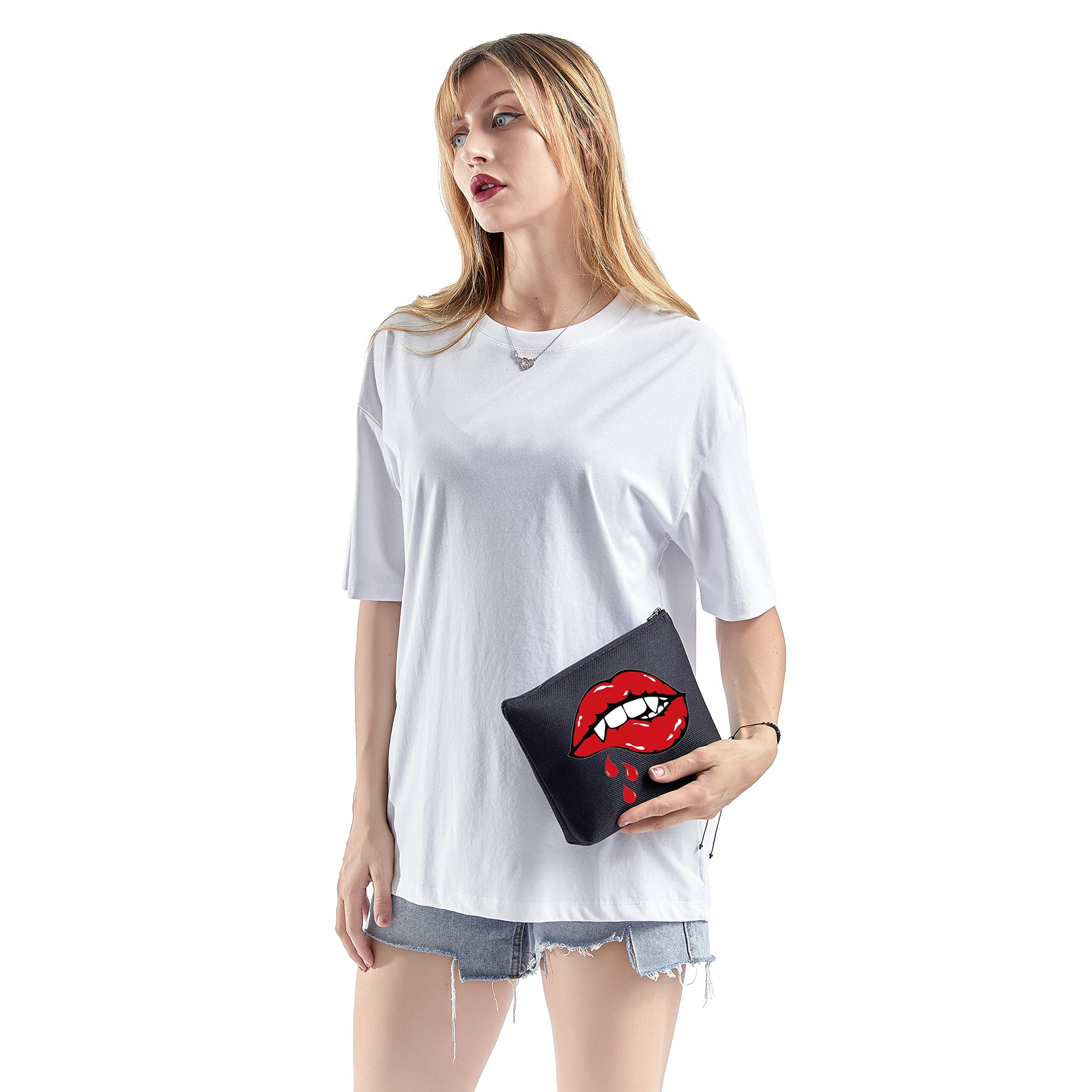 TSOTMO TV Show Inspired Makeup Bag - 'I'd Rather Be Watching' Vampire Fandom Gift (Vamp Bag) | Perfect for Cosplay, Conventions & Fangirl Essentials