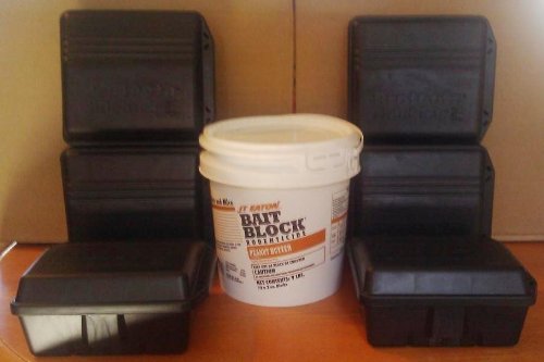 Tamper-Proof Rat Bait Stations (Case of 6) with 9 Lbs J.T. Eaton Blox - Effective Rodent Control for Homes, Garages & Outdoor Areas