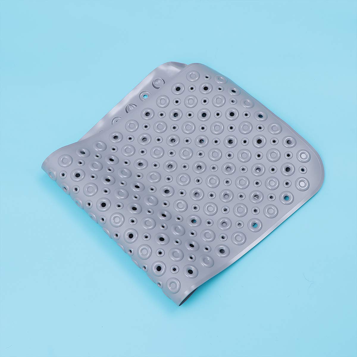 **Non-Slip PVC Bathtub Mat with Massage Feet - Grey Bathroom Floor Mat, Drainage Shower Mat, Washable & Skid-Proof for Bath, Shower, and Spa - Perfect for Bathroom Safety and Comfort**