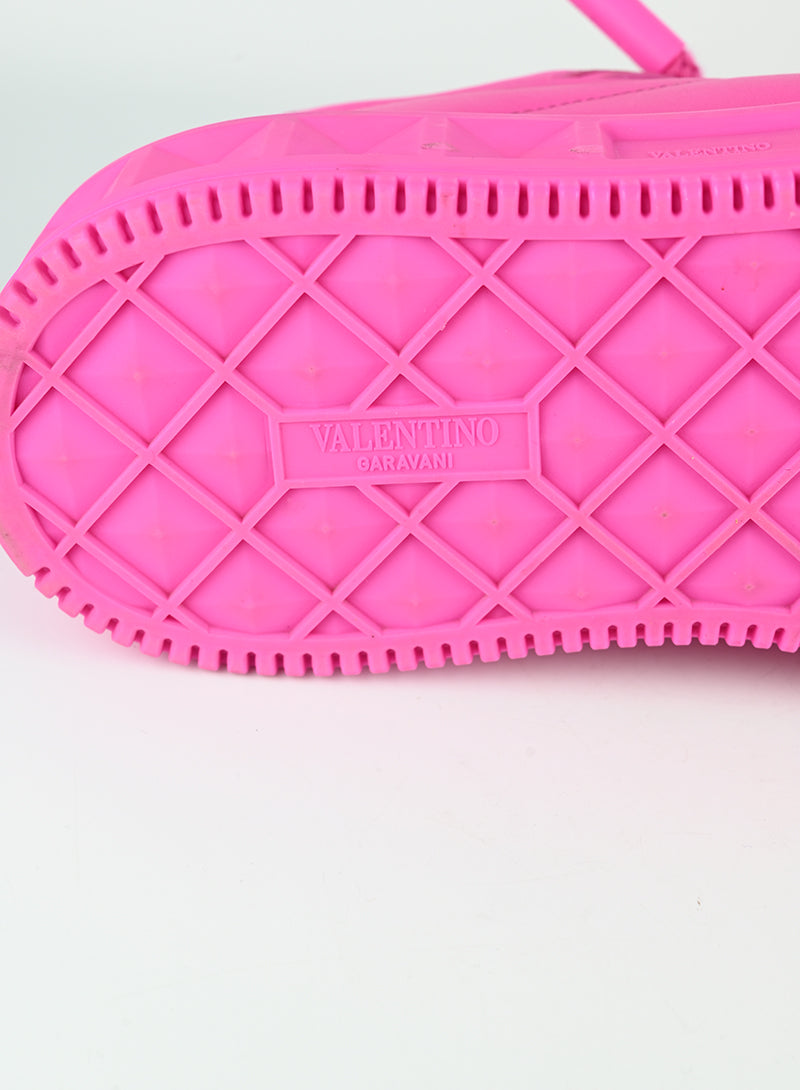 Valentino One Stud XL Fuchsia Sneakers - Women's Size 40 | Luxury Designer Fashion Shoes for Casual Wear & Street Style
