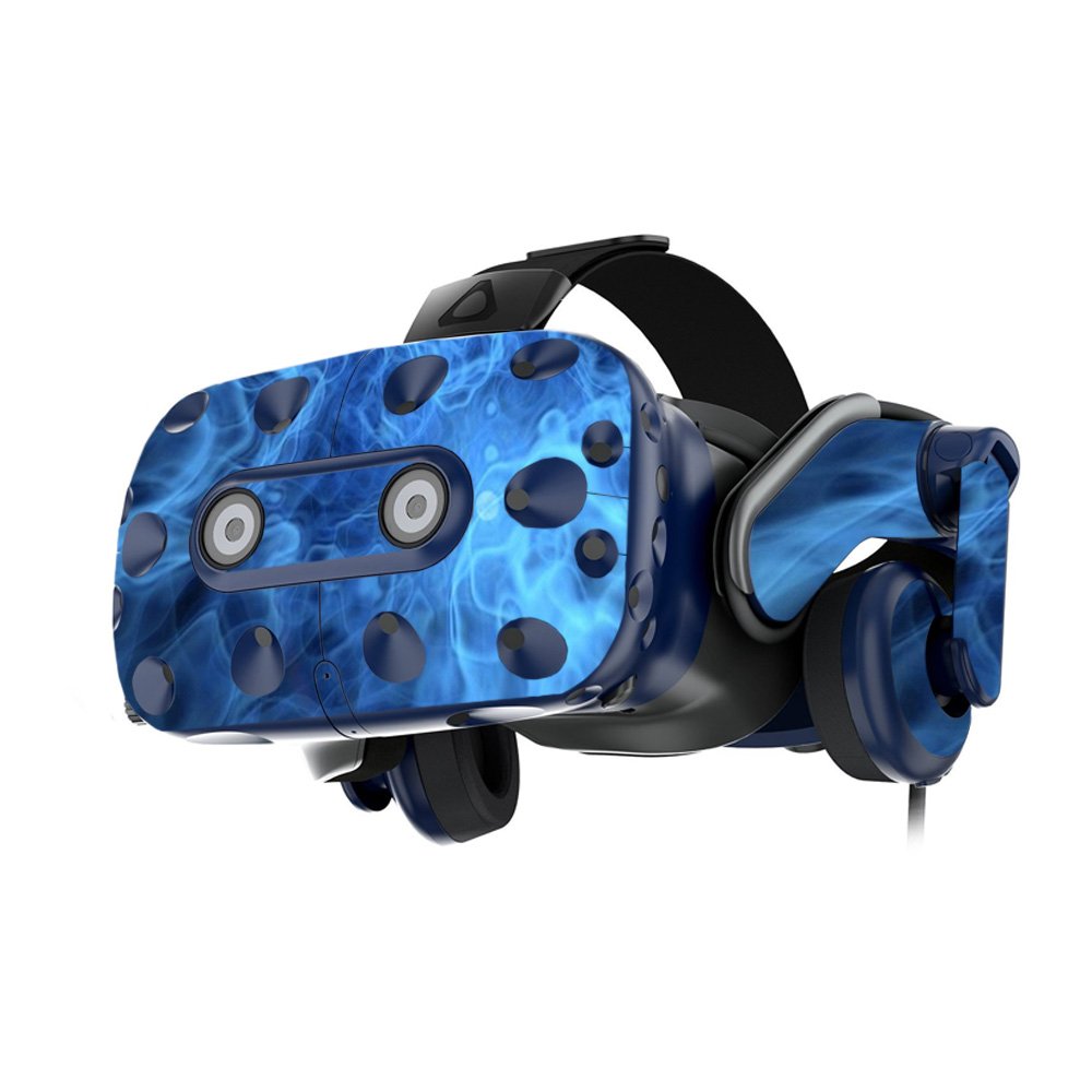 MightySkins Vinyl Decal Wrap Cover for HTC VIVE Pro VR Headset - Blue Mystic Flames | Protective & Durable Skin | Easy to Apply & Remove | Made in USA | Perfect for Gaming, VR Enthusiasts & Customization