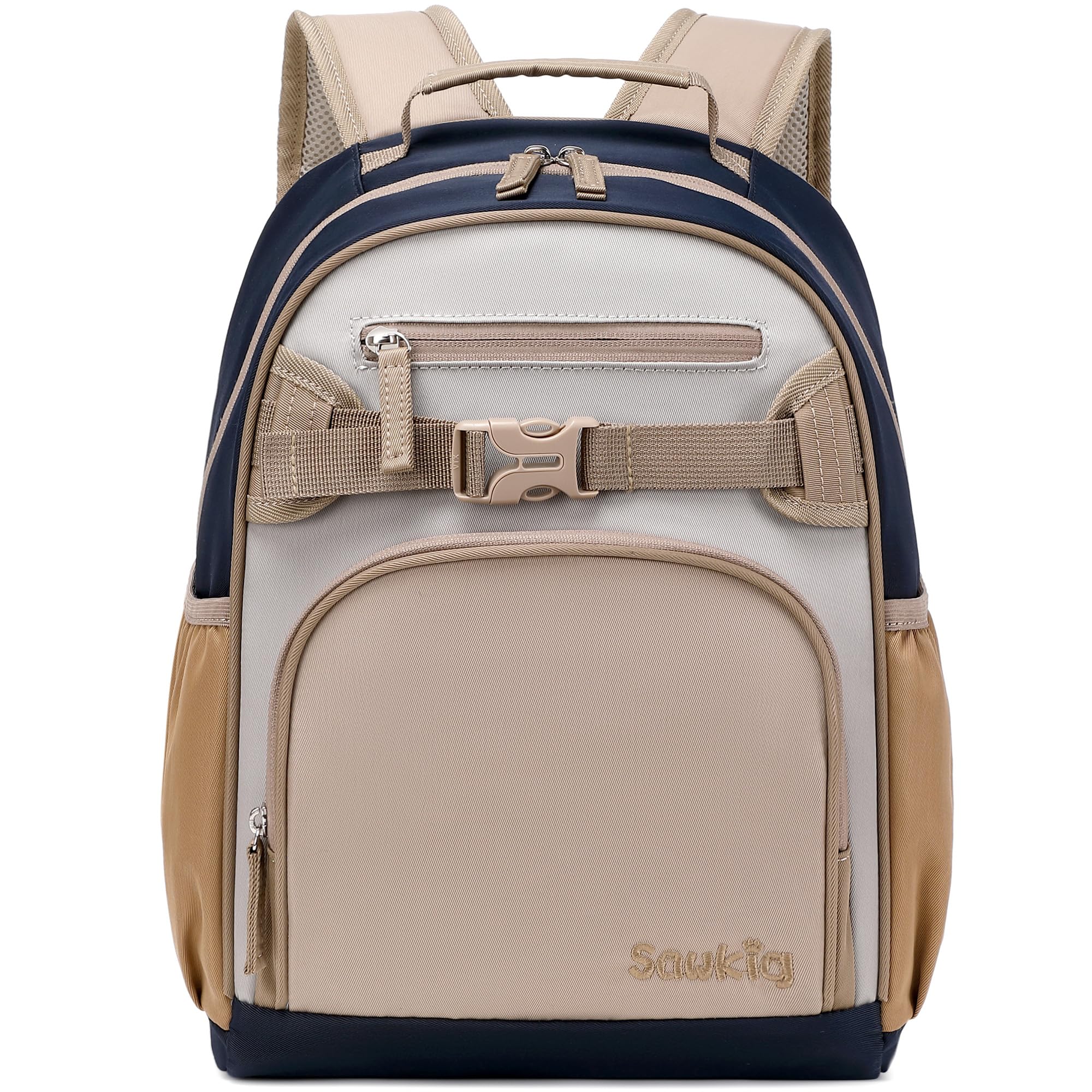 Durable Kids Backpack for Boys 3-6 Years - Lightweight Nylon School Bookbag for Kindergarten & Elementary (Brown Gray) - Perfect for School, Travel & Daily Use