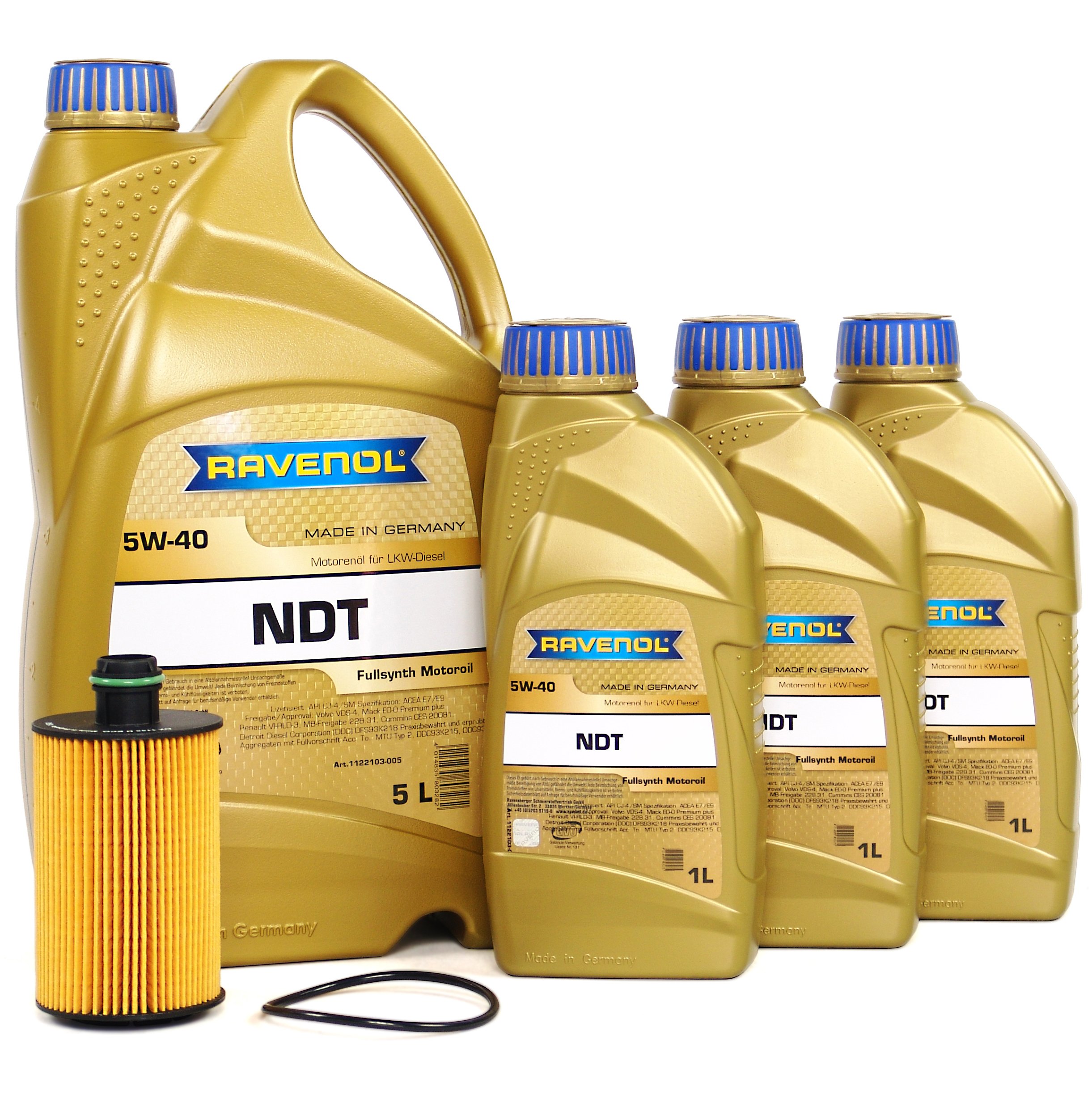 Blau J1A8004 Full Synthetic Motor Oil Change Kit - 5W40 for 2014-2018 Jeep Grand Cherokee with 3.0L Turbo EcoDiesel Engine - Includes Oil Filter & Drain Plug Gasket - Perfect for DIY Oil Changes & Routine Maintenance