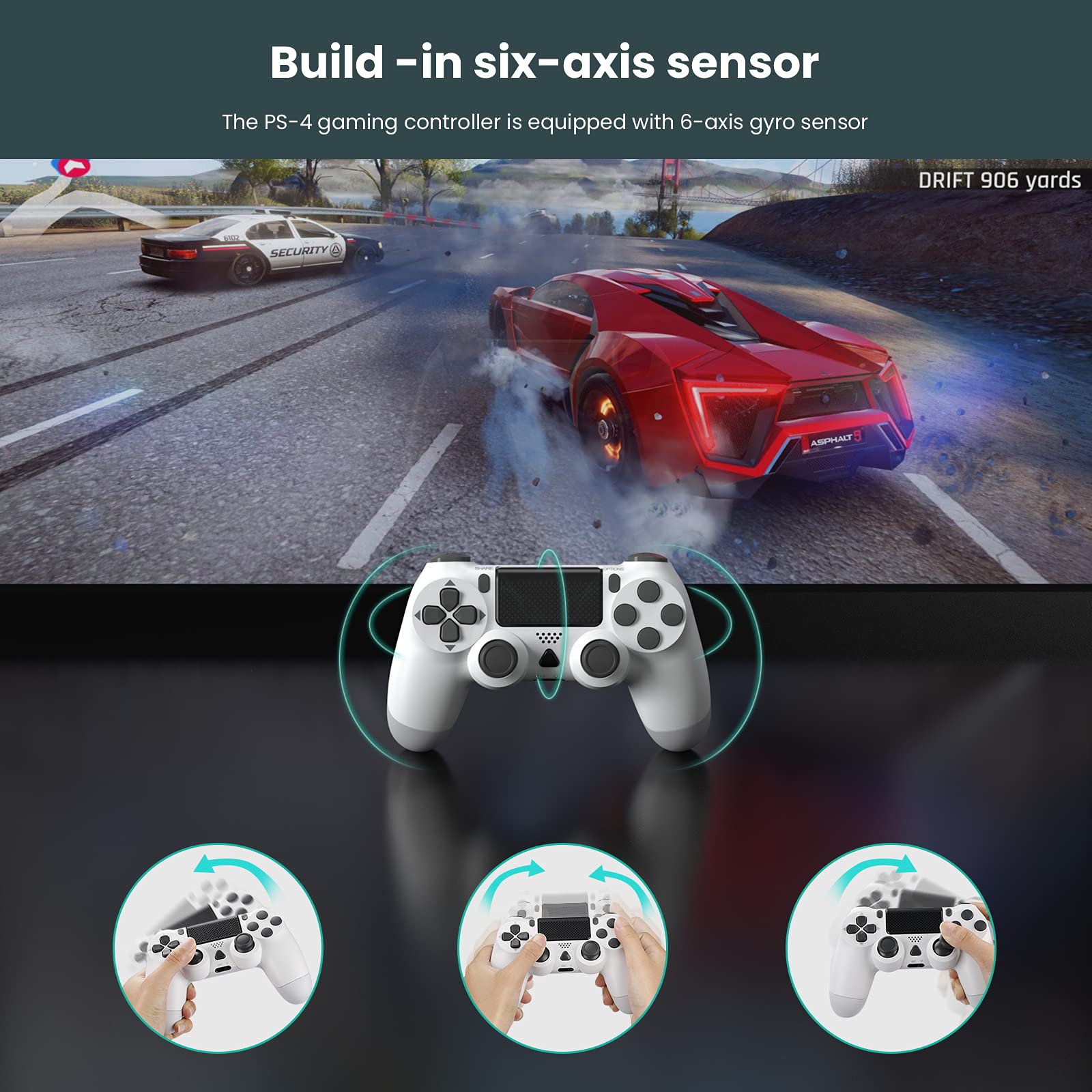 YCCSKY Wireless PS4 Controller with Dual Vibration, Audio, Touchpad & 6-Axis Gyroscope - Compatible with PS4/PS4 Pro/PS4 Slim/PC - Perfect for Gaming, Streaming & Multiplayer Sessions